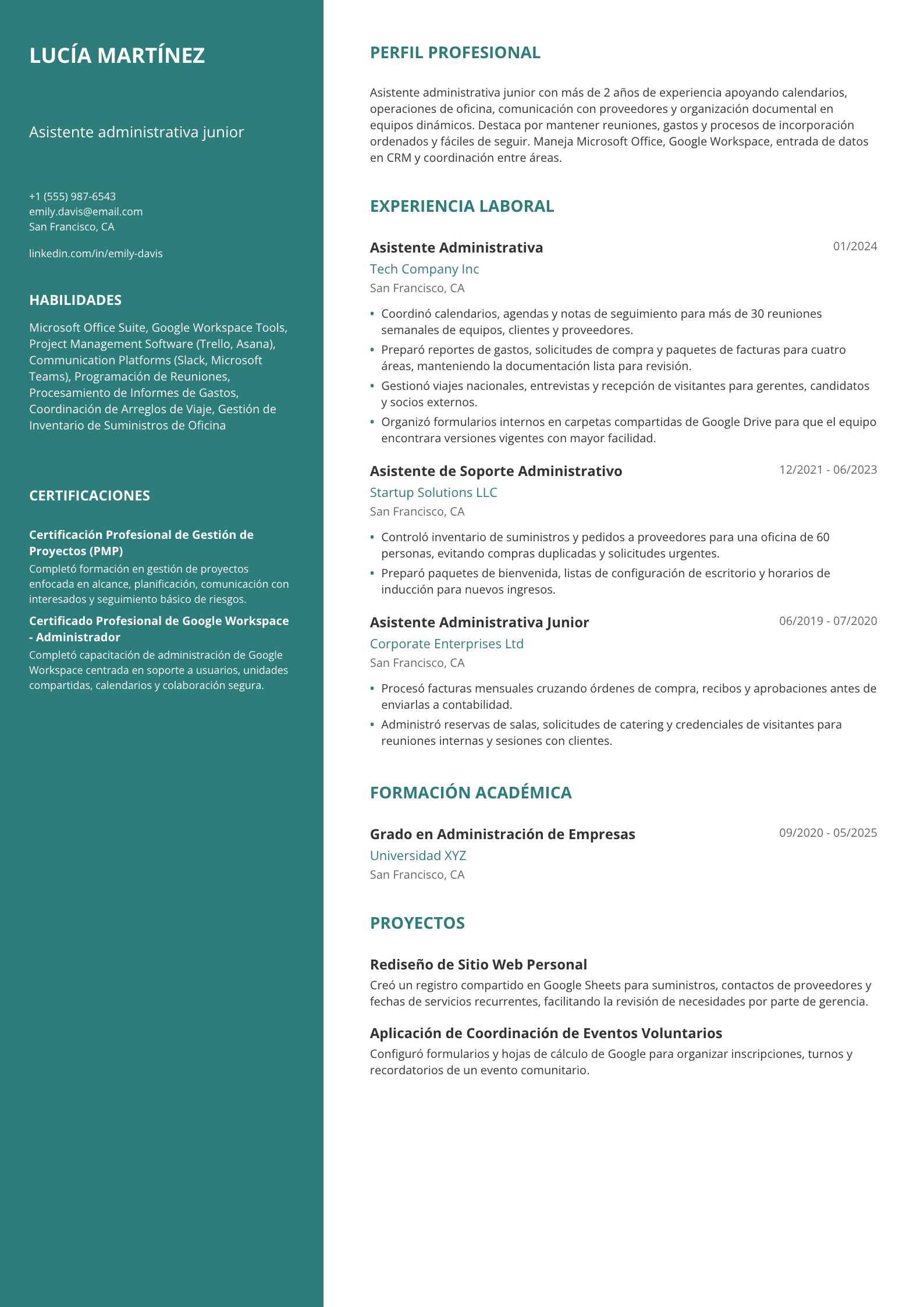 Asistente administrativa junior