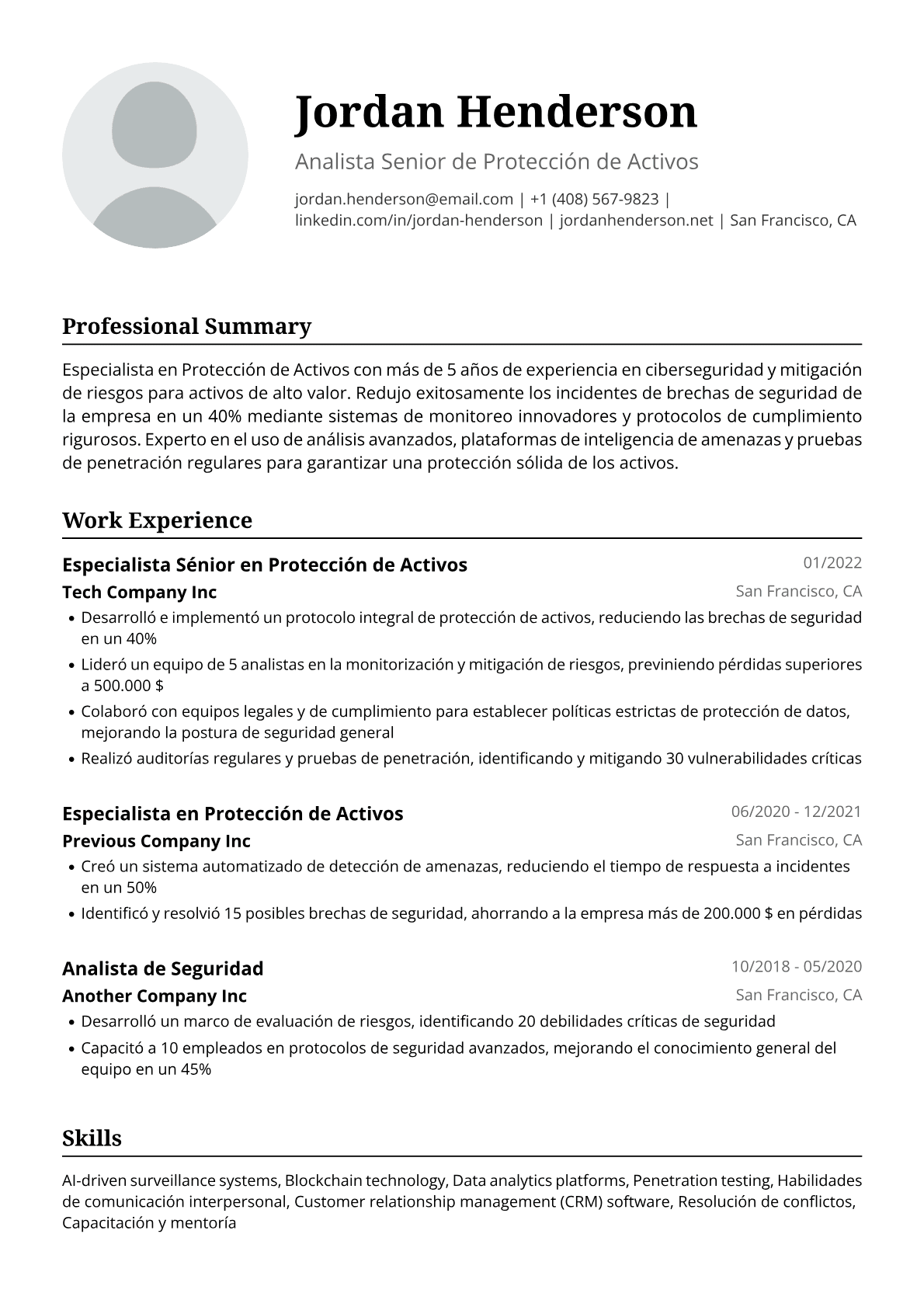 Especialista en Proteccion de Activos