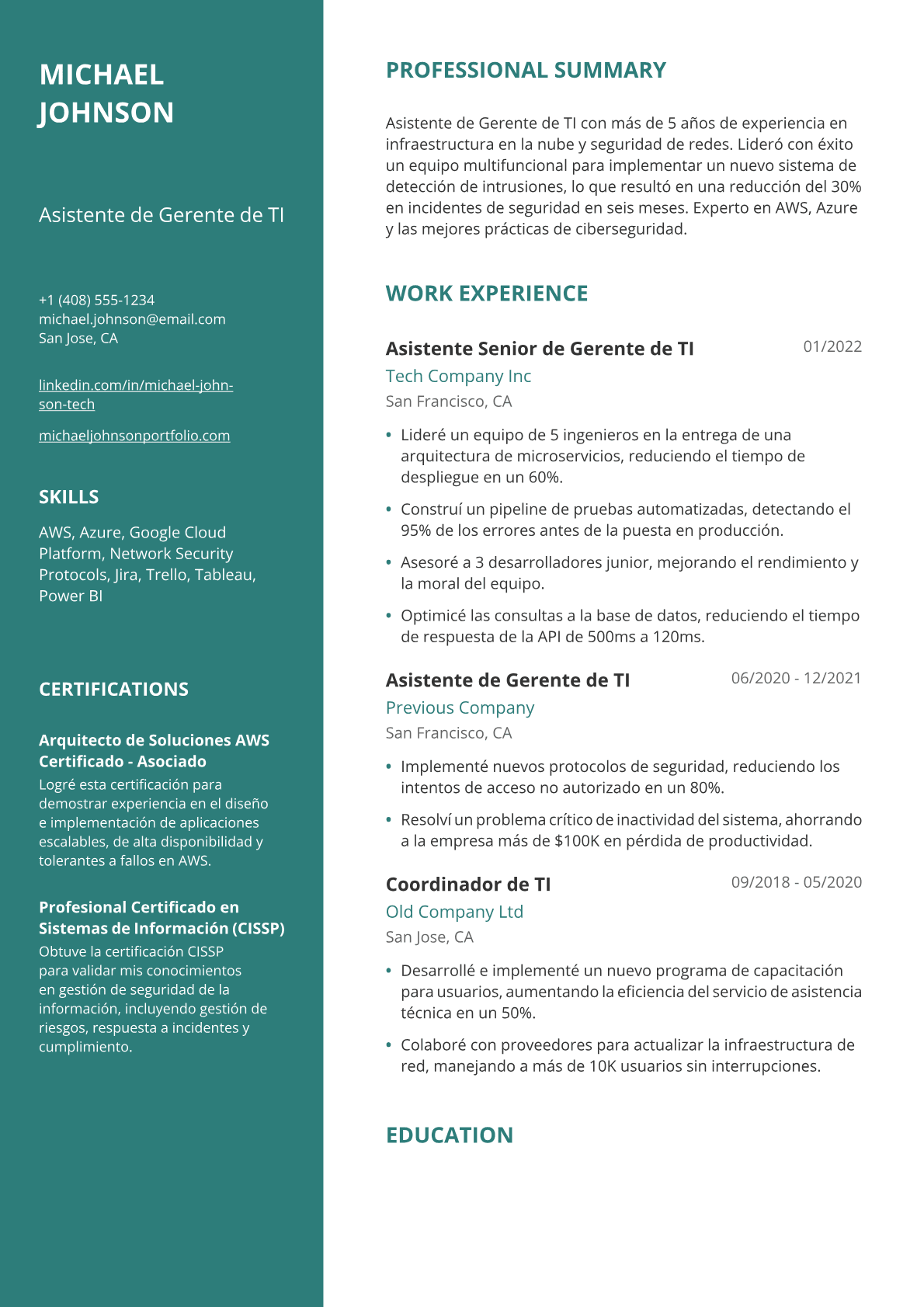 Subgerente de TI