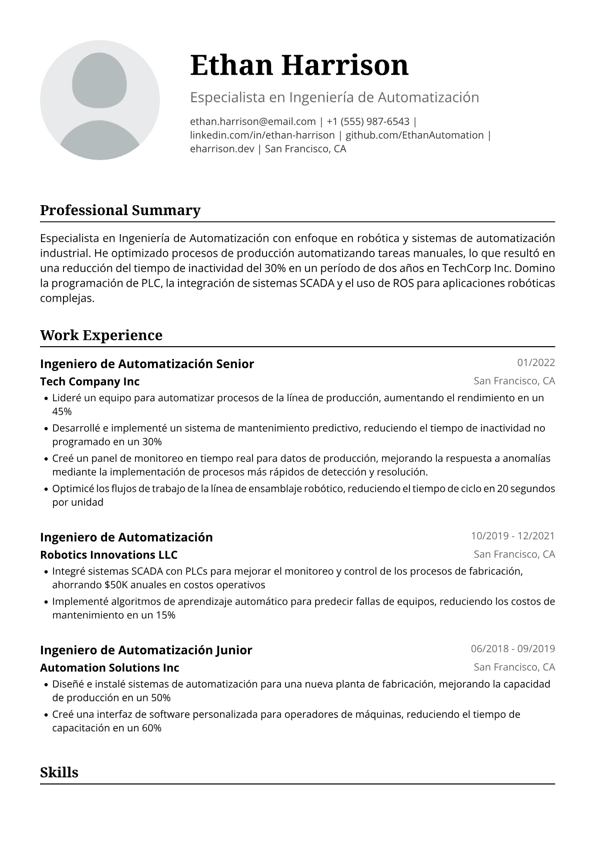 Ingeniero de automatización