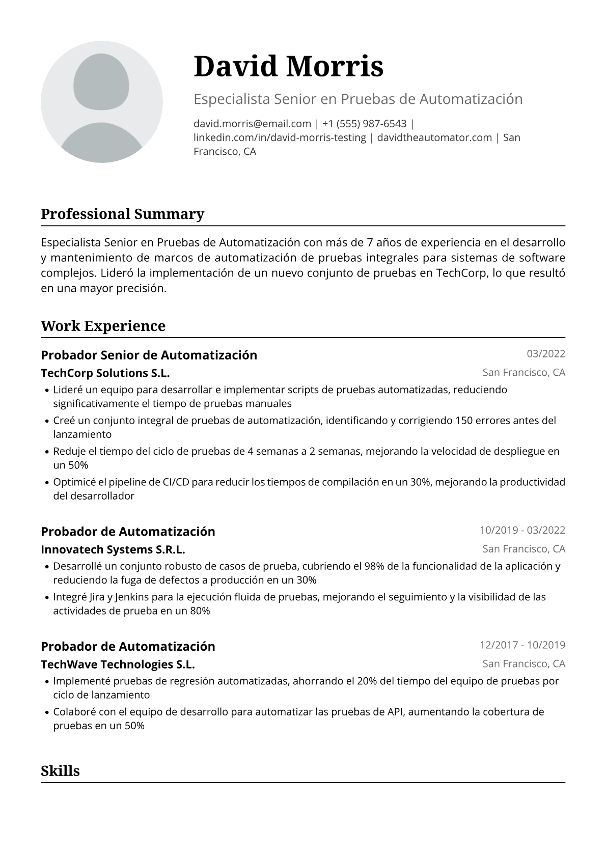 Tester de automatización