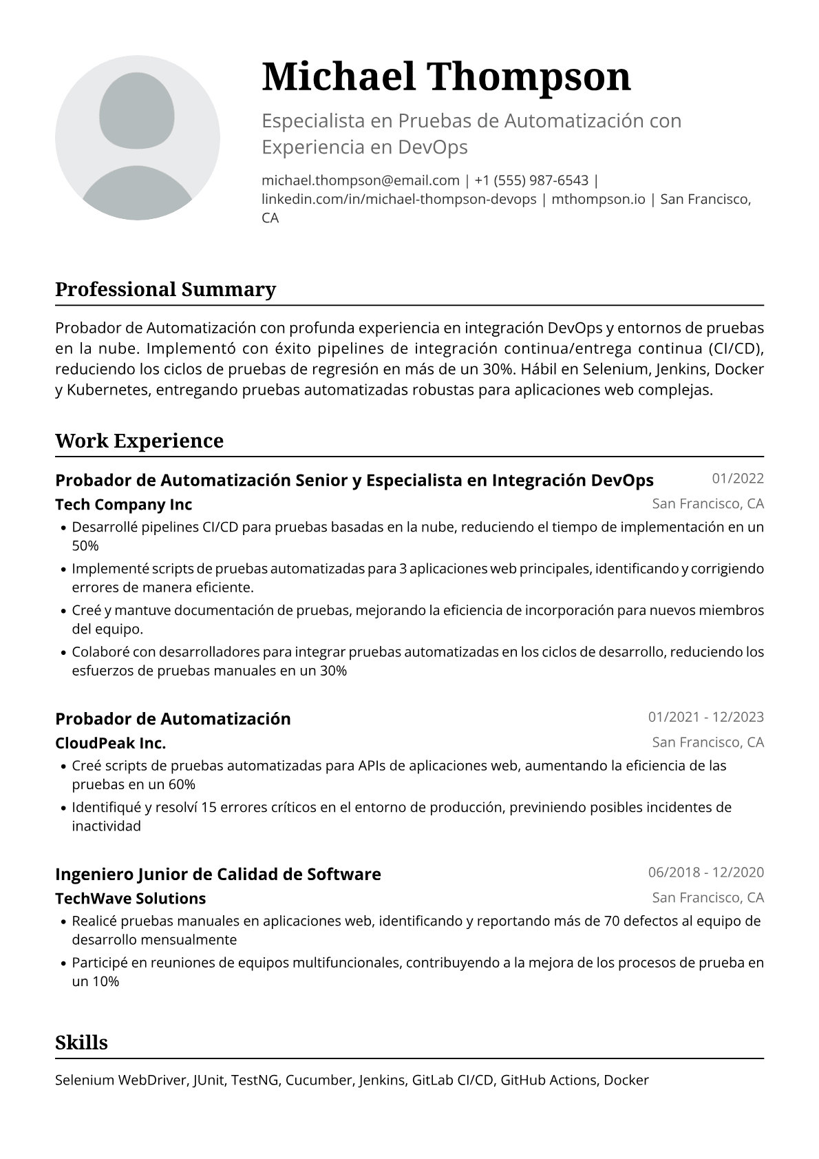 Tester de Automatización