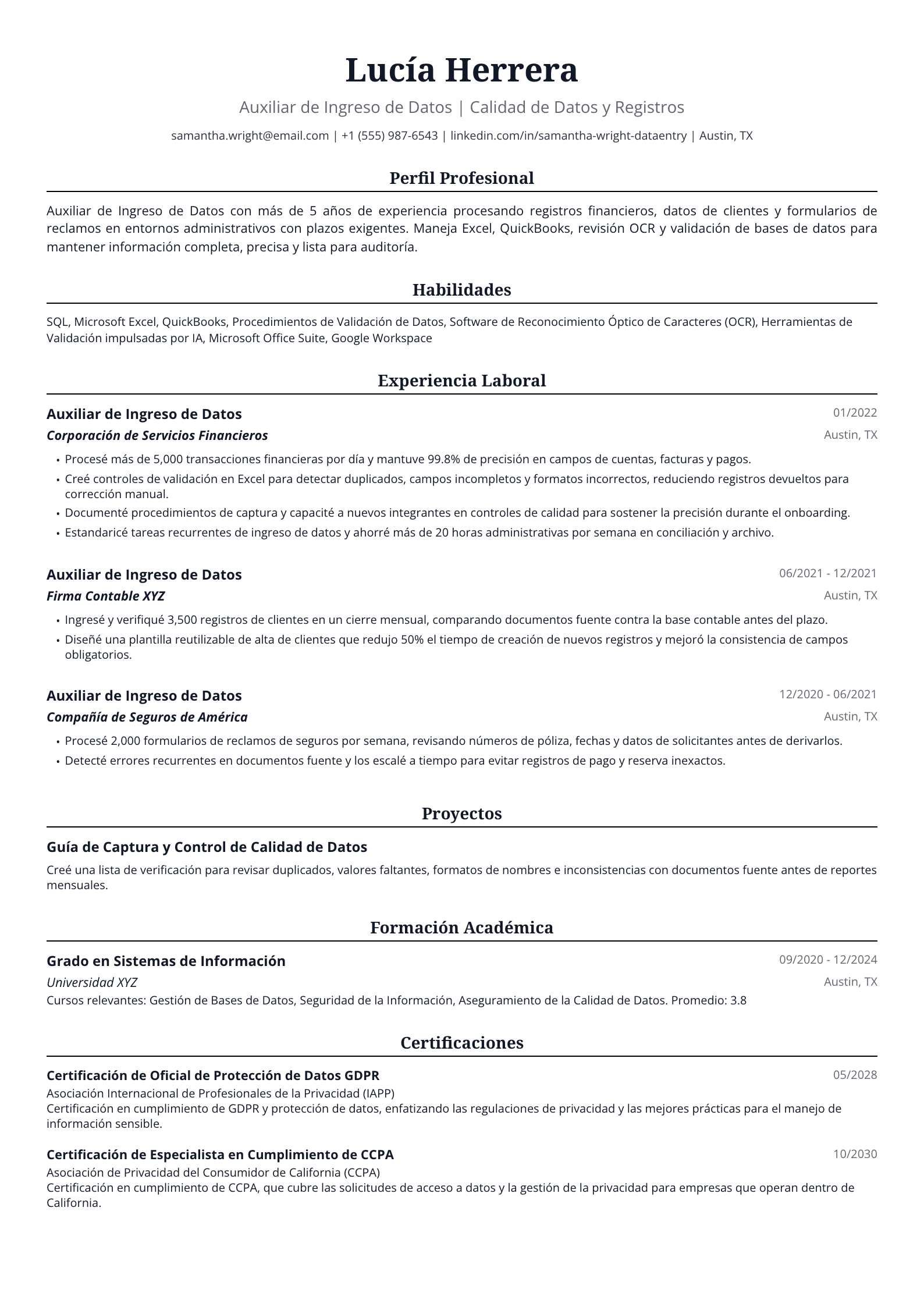 Auxiliar de Ingreso de Datos