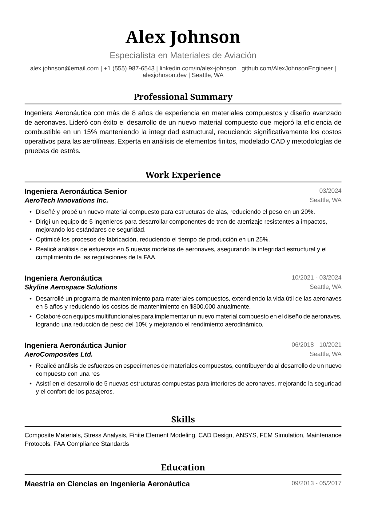 Ingeniera Aeronáutica