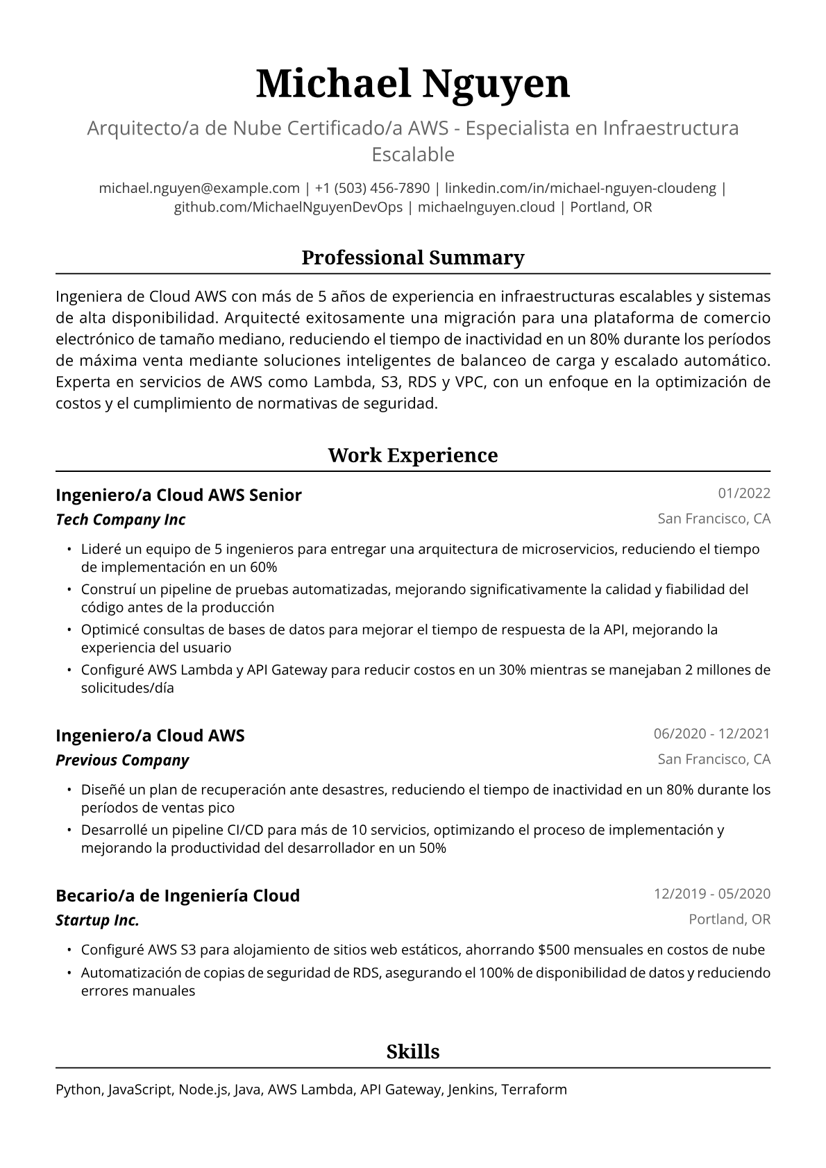 Ingeniera de Cloud AWS