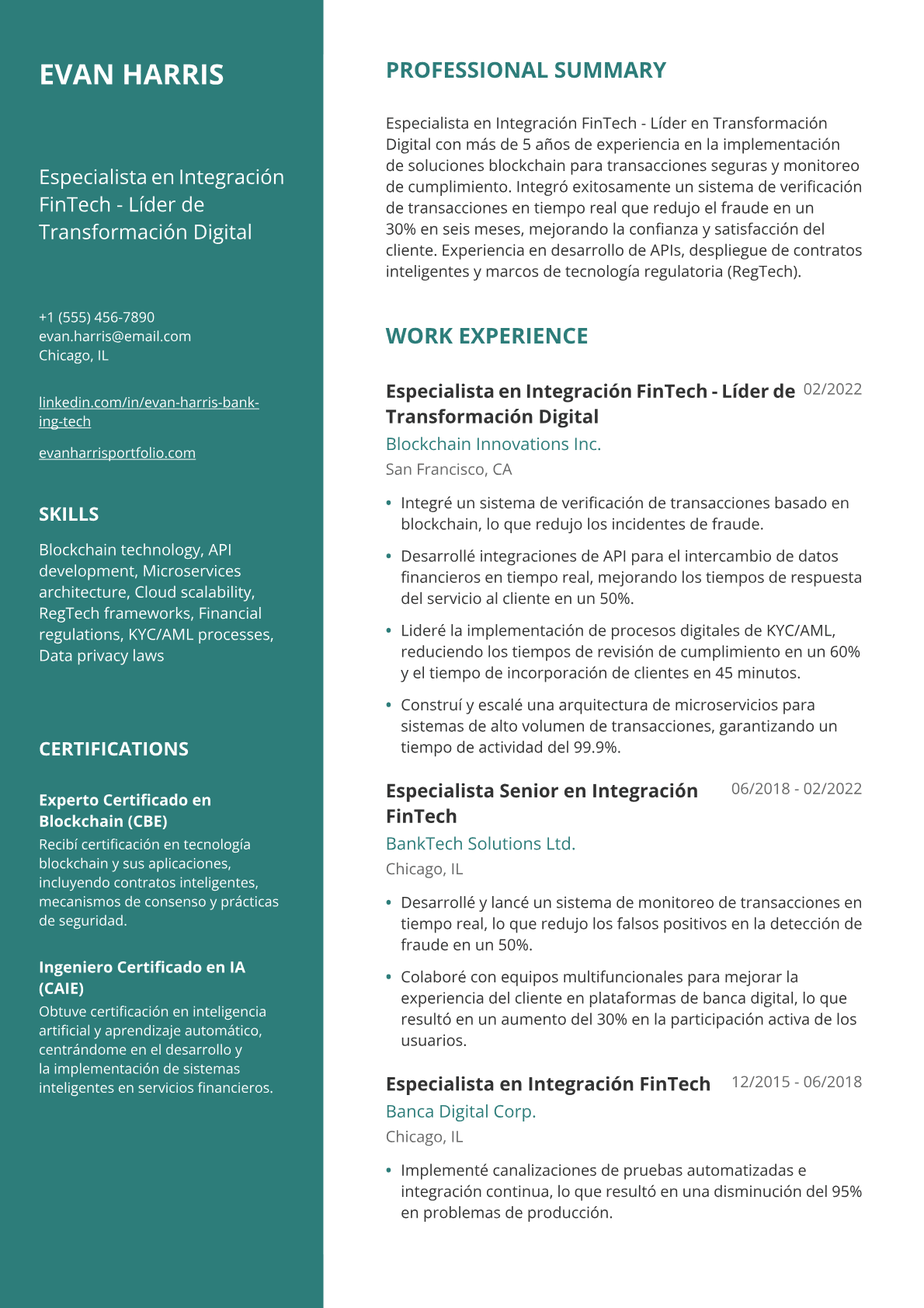Especialista en Tecnología Bancaria