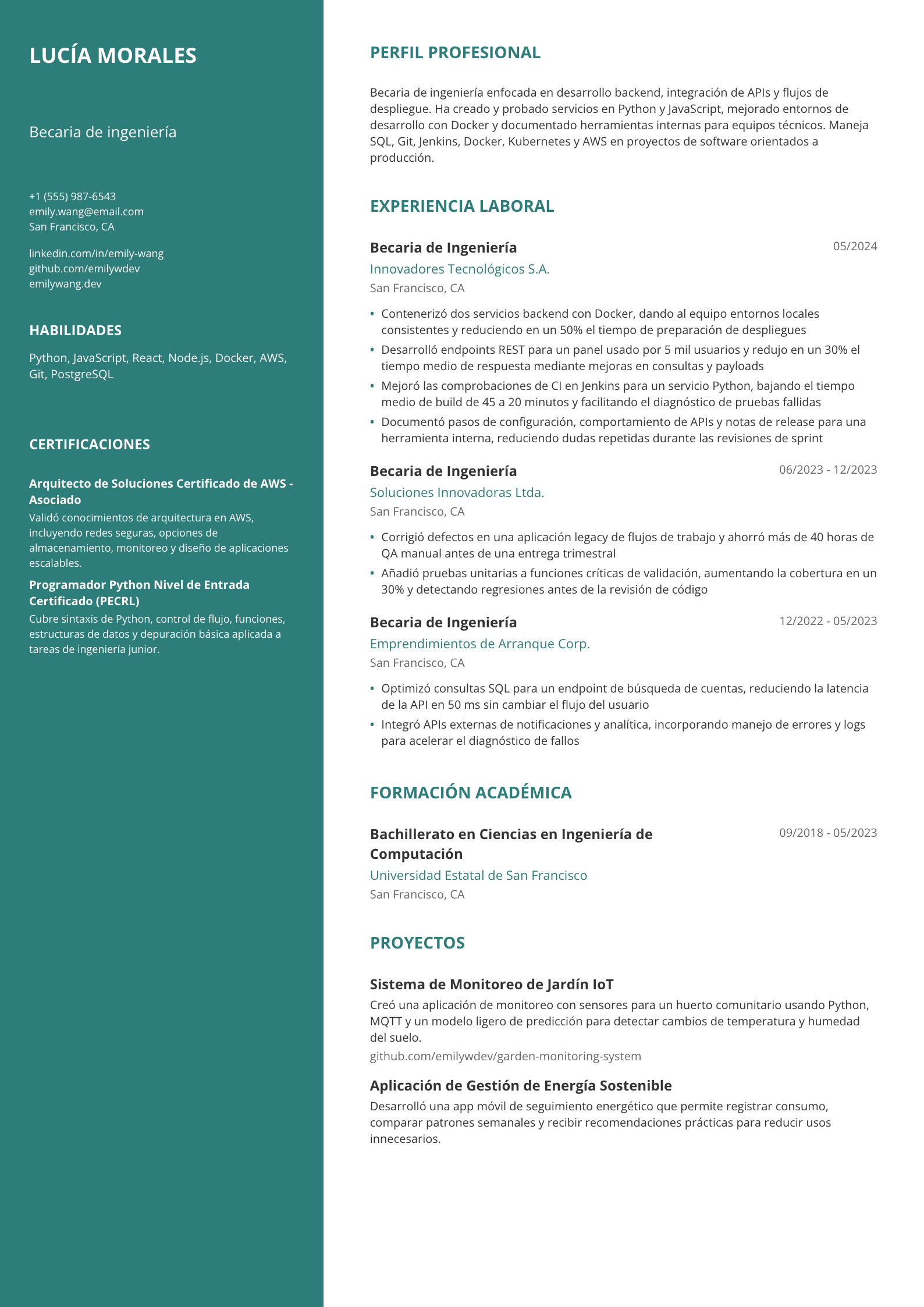 Becaria de ingeniería