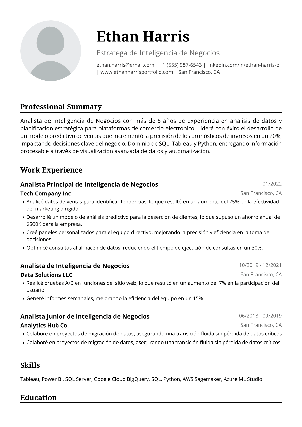Analista de Inteligencia de Negocios