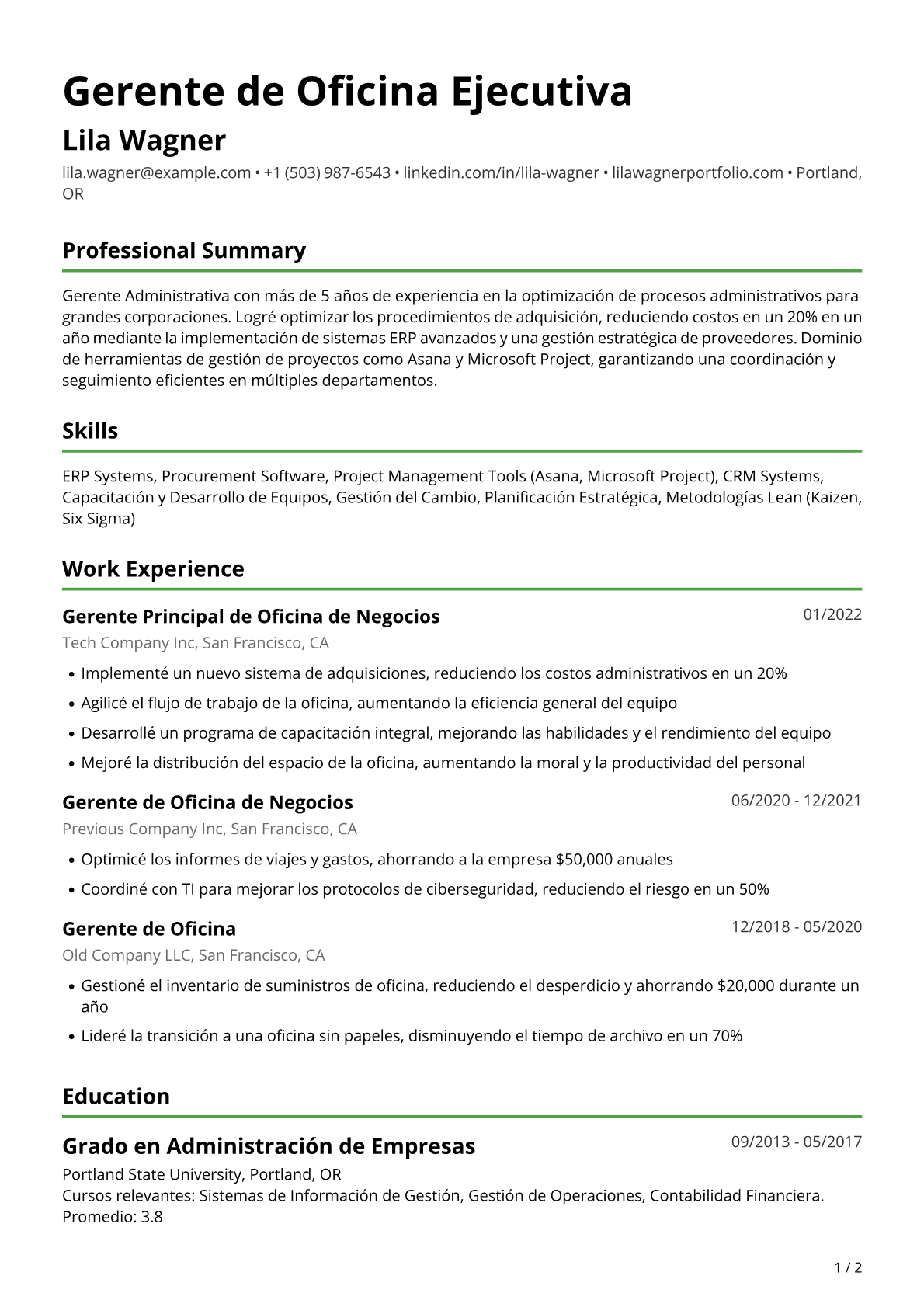 Gerenta administrativa
