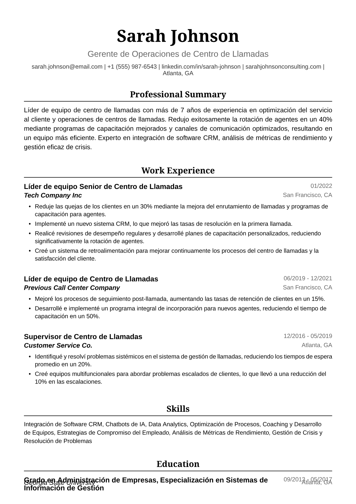Líder de equipo de centro de llamadas