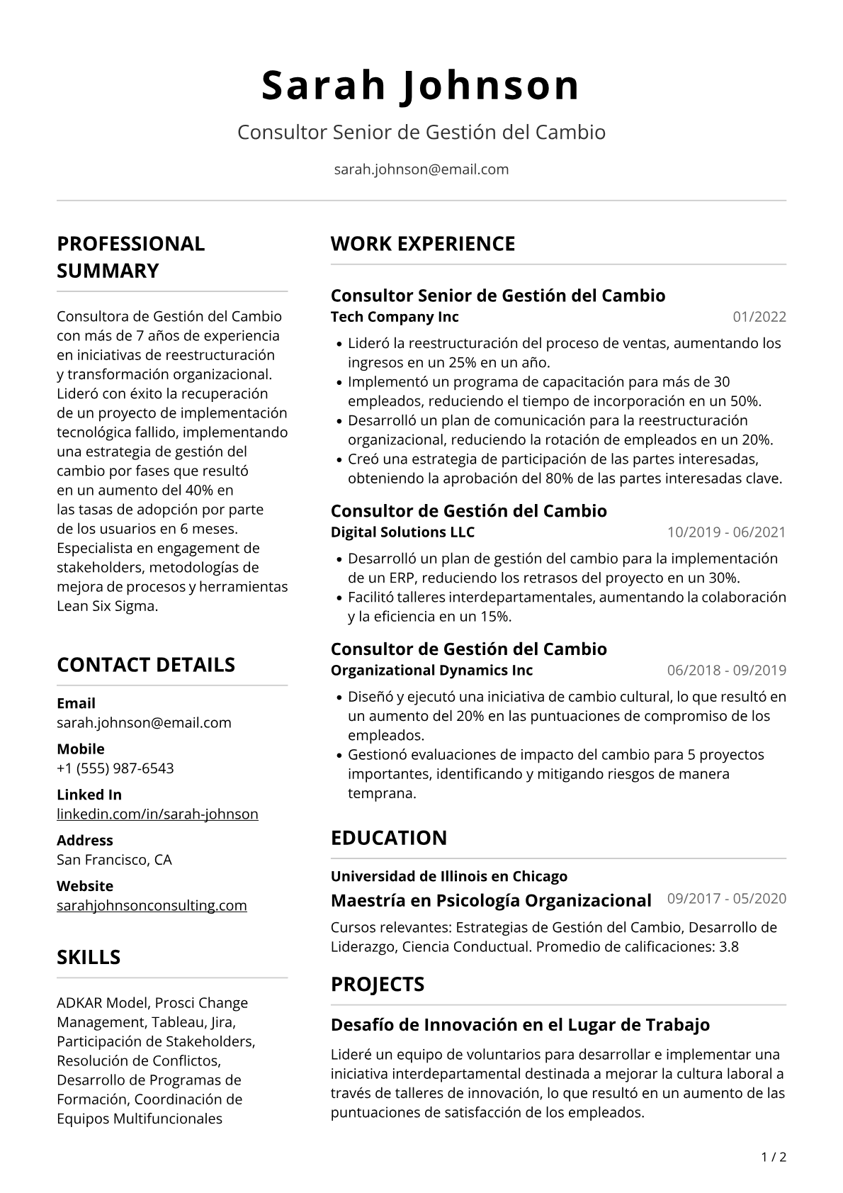 Consultora de Gestión del Cambio