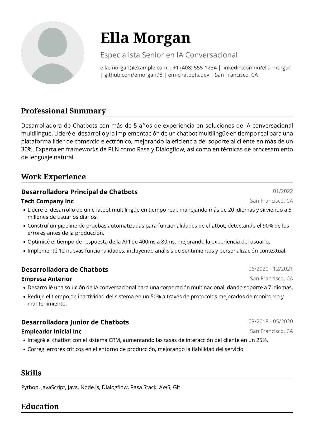 Desarrolladora de Chatbots
