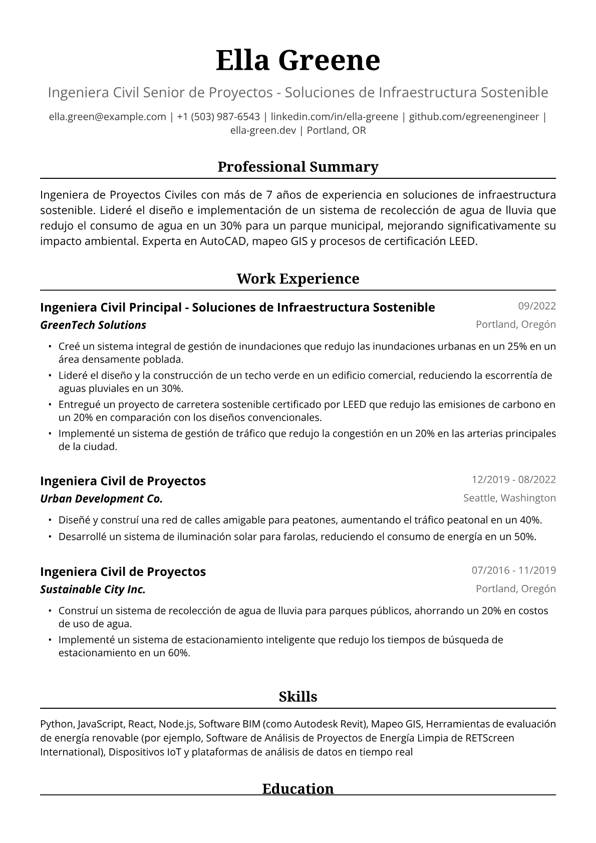 Ingeniera de Proyectos Civiles