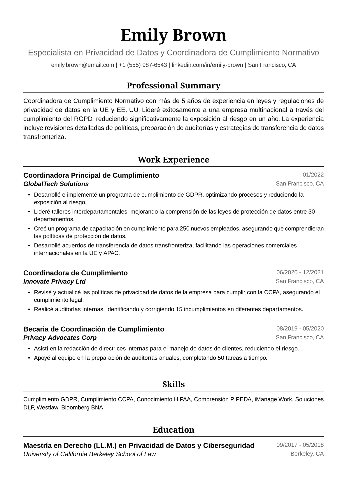 Coordinadora de Cumplimiento Normativo