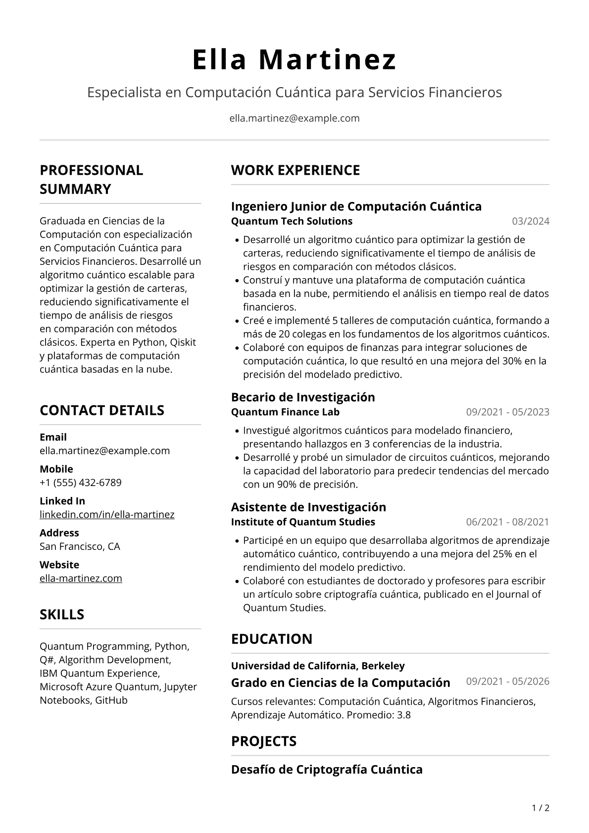 Graduada en Ciencias de la Computación