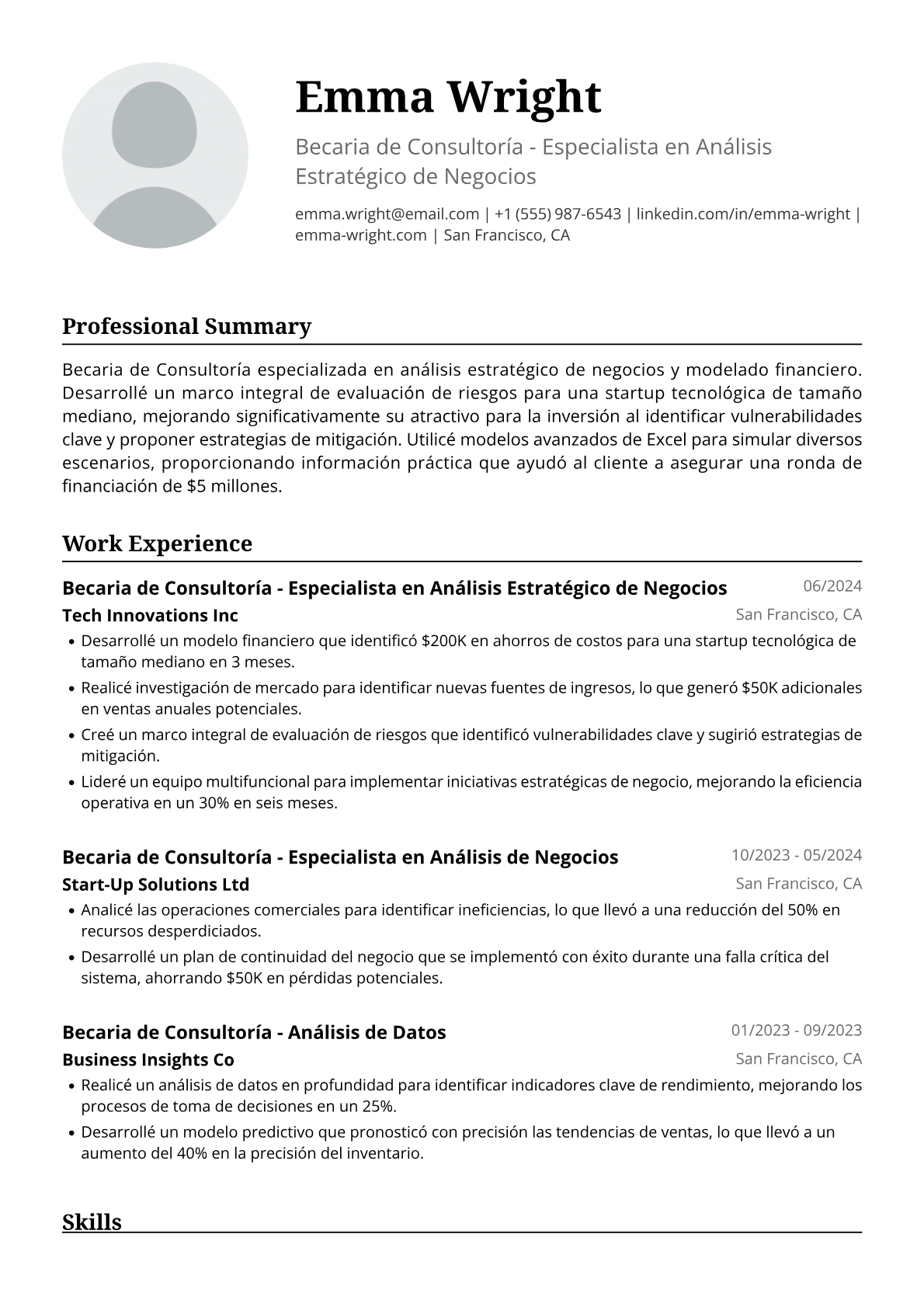 Becaria de consultoría