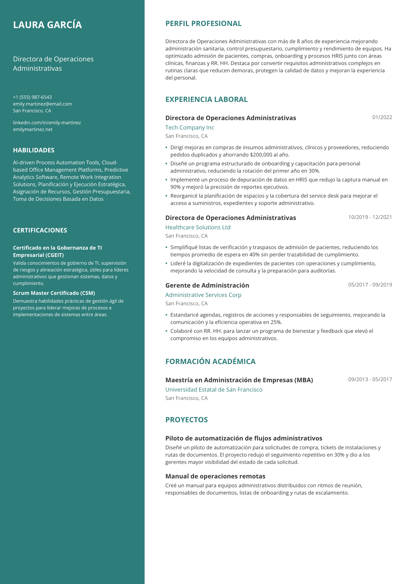 Directora de Administración