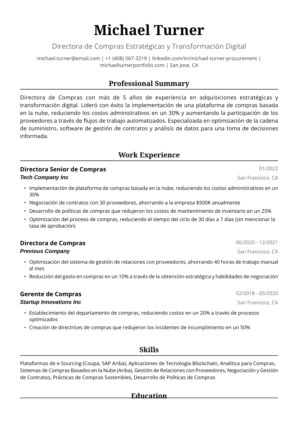 Directora de Compras