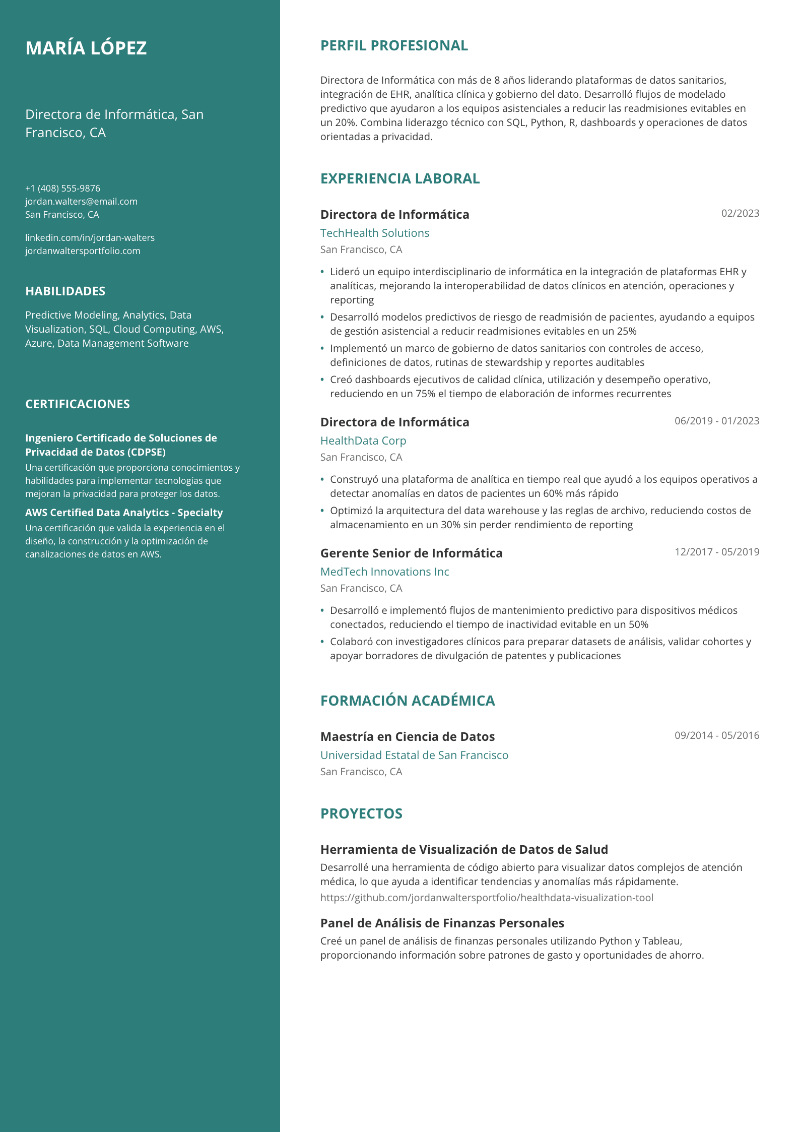 Directora de Informática