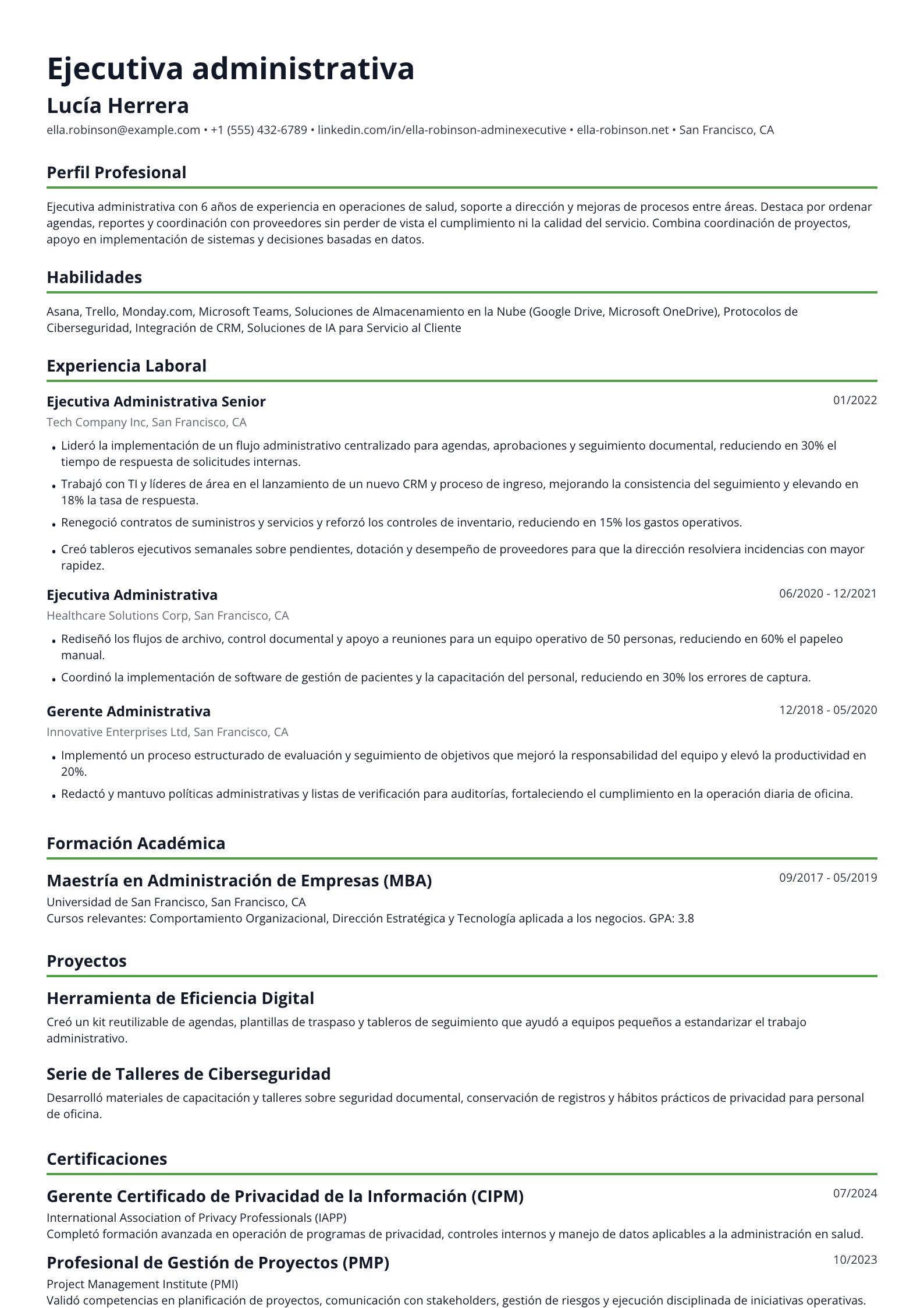 Ejecutiva administrativa