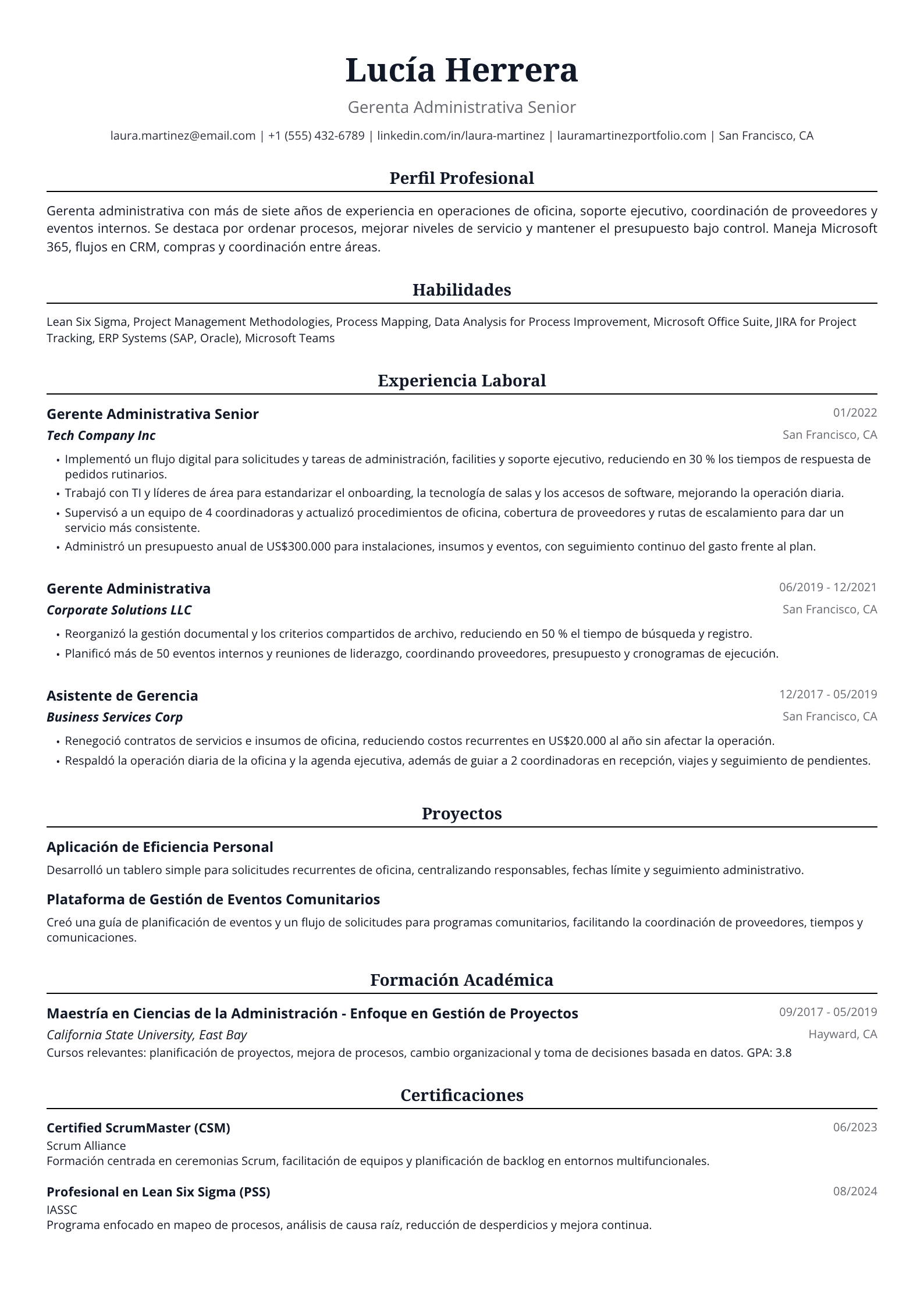 Gerenta Administrativa