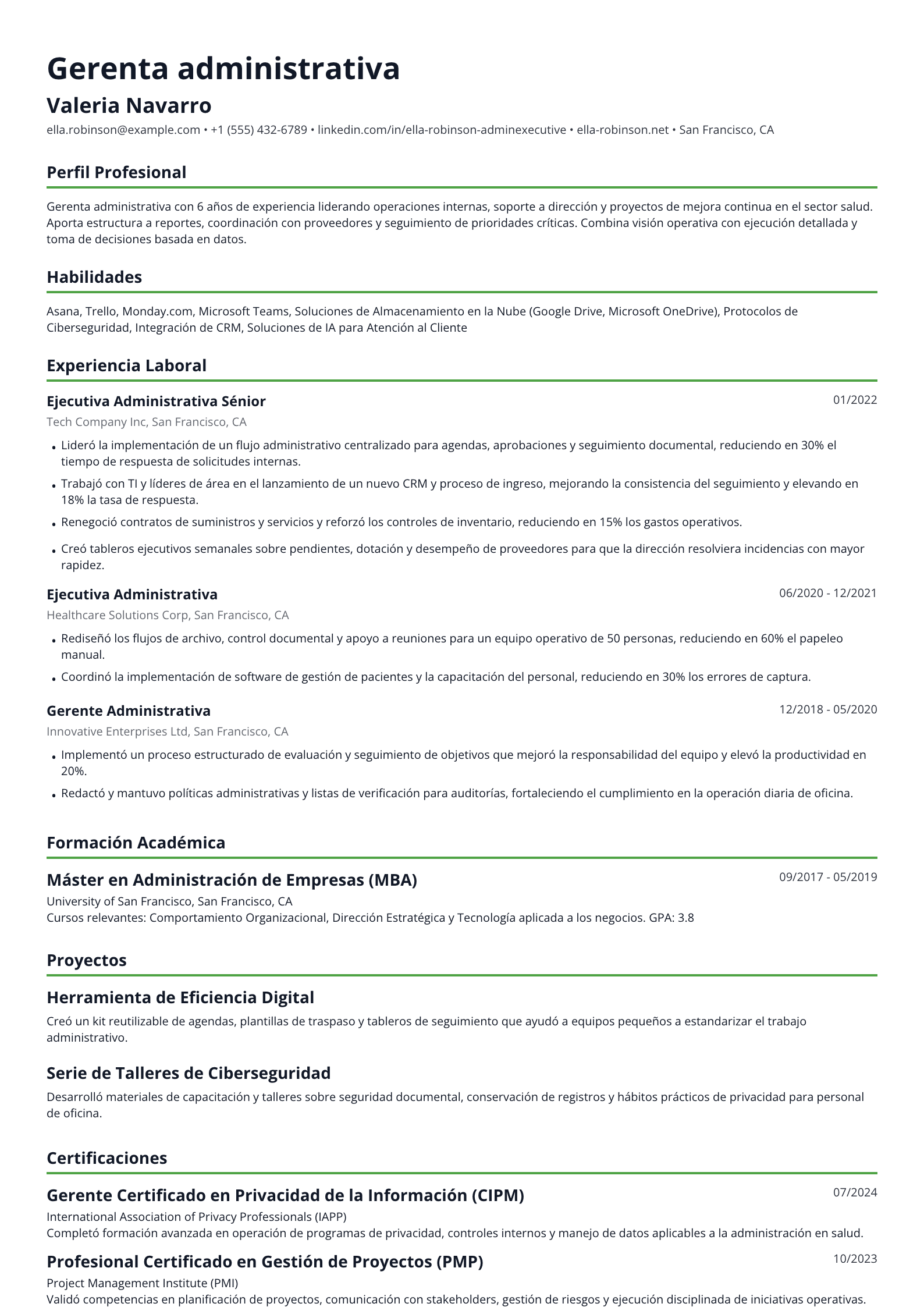 Gerenta administrativa