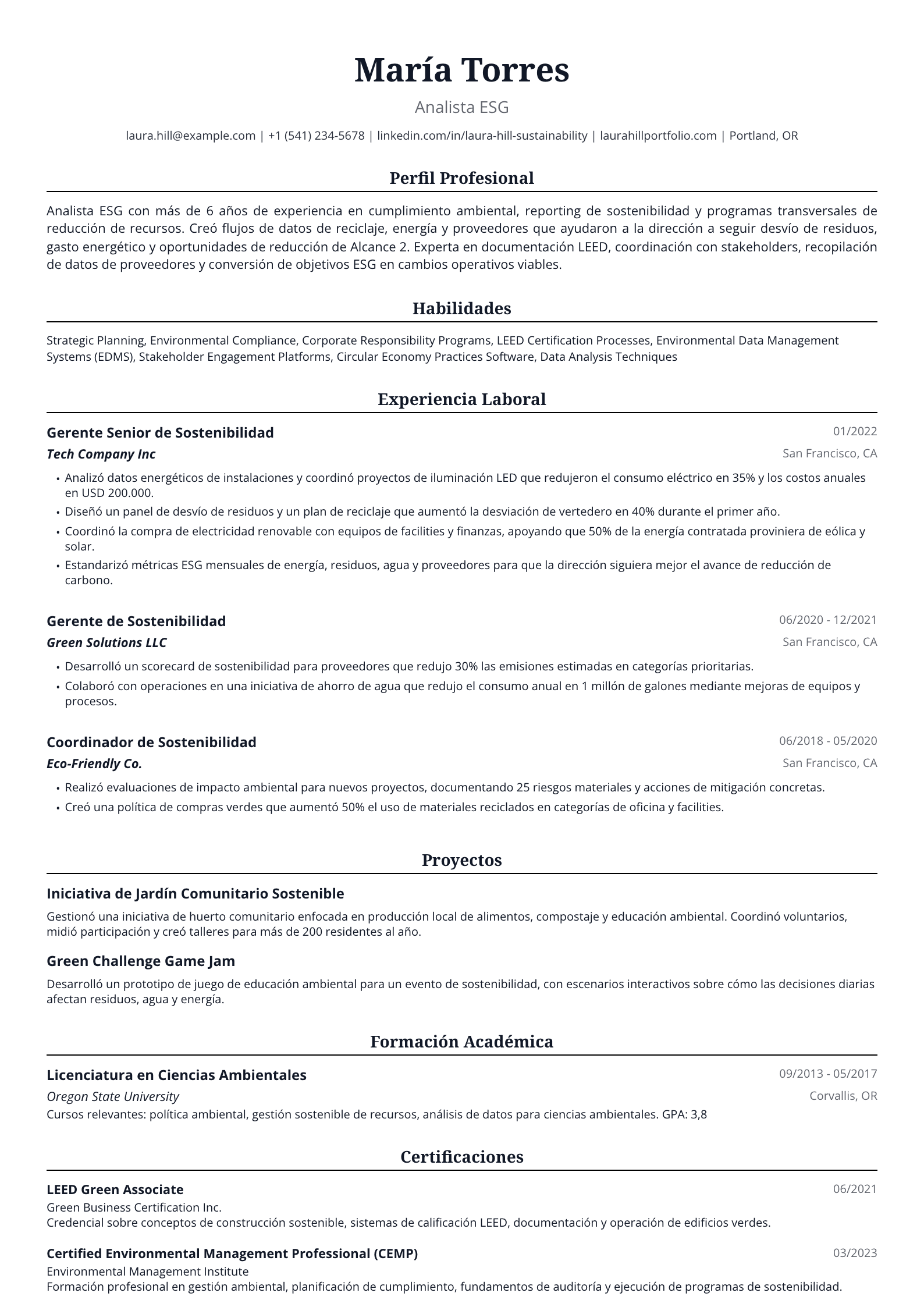 Analista ESG