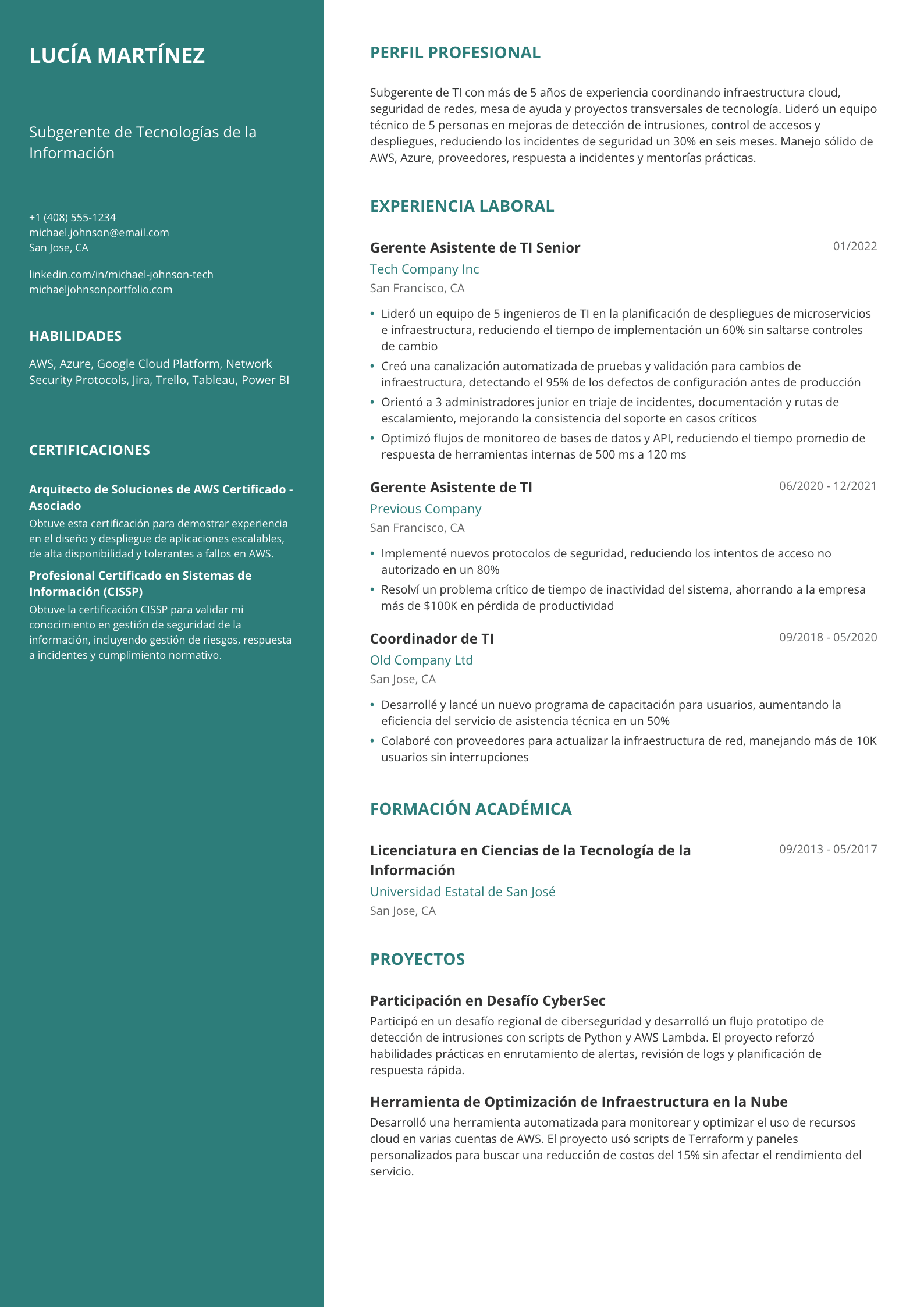 Subgerente de TI
