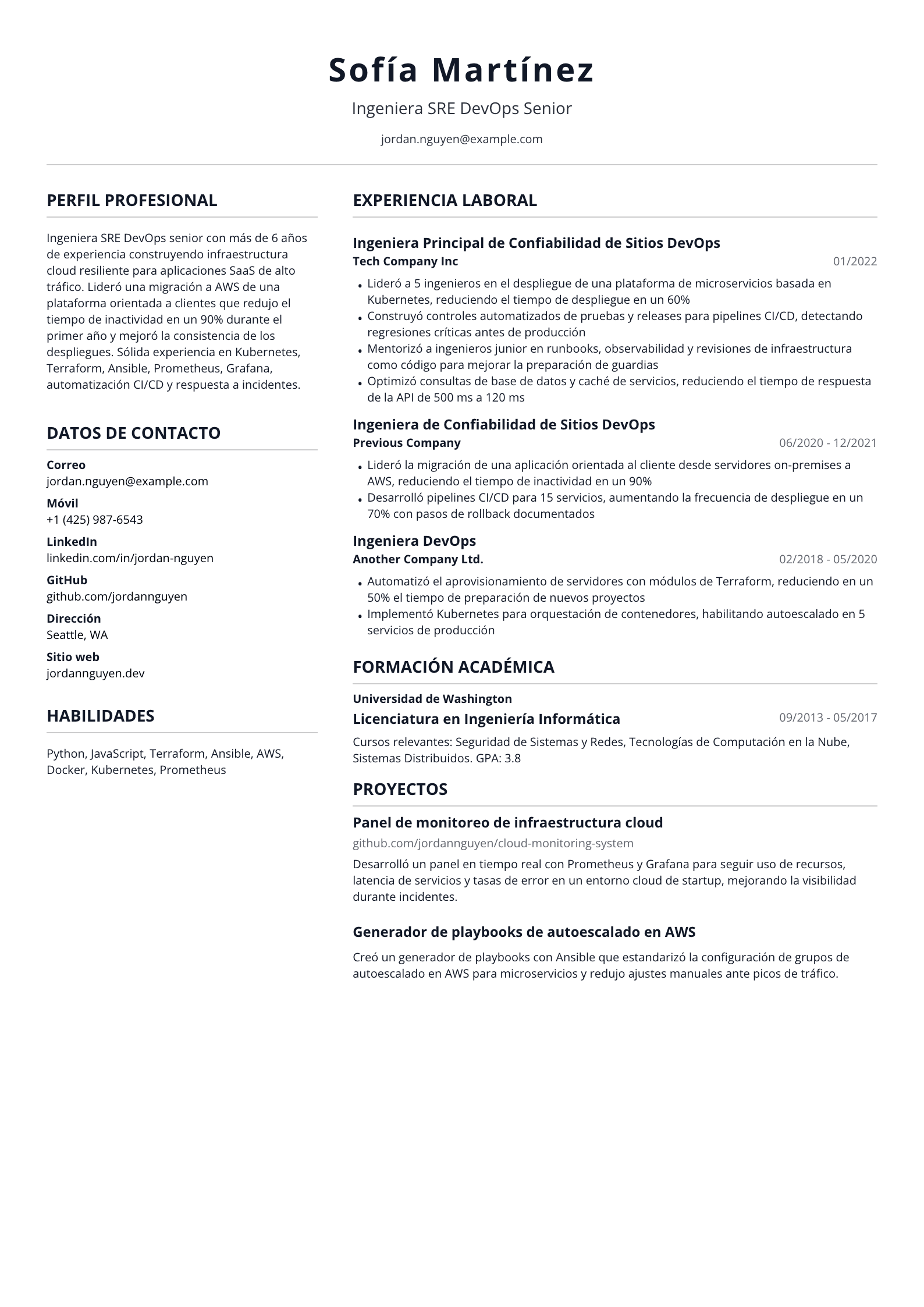 Ingeniera SRE DevOps
