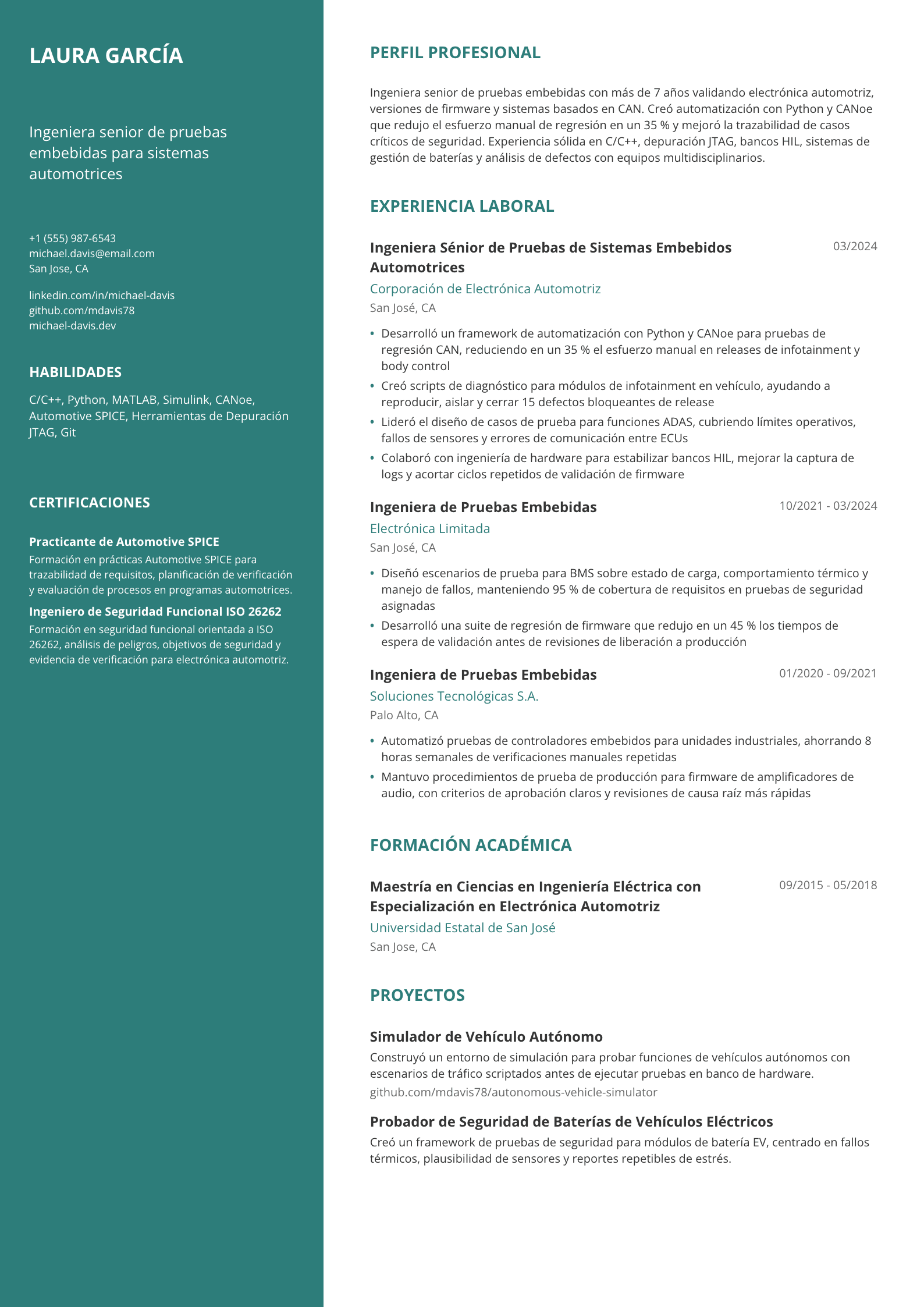 Ingeniera de pruebas embebidas