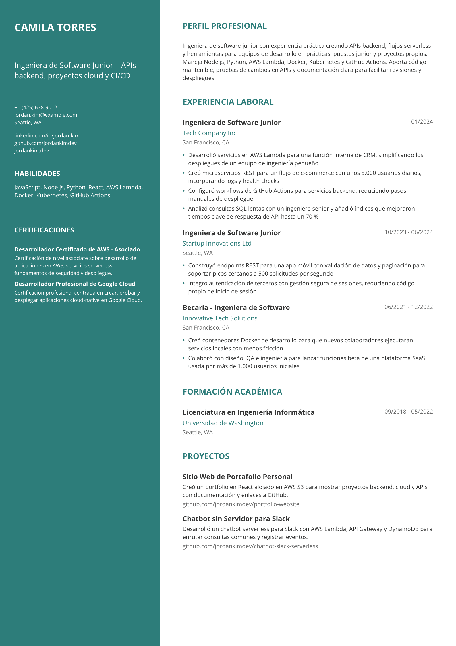 Ingeniera de Software Junior