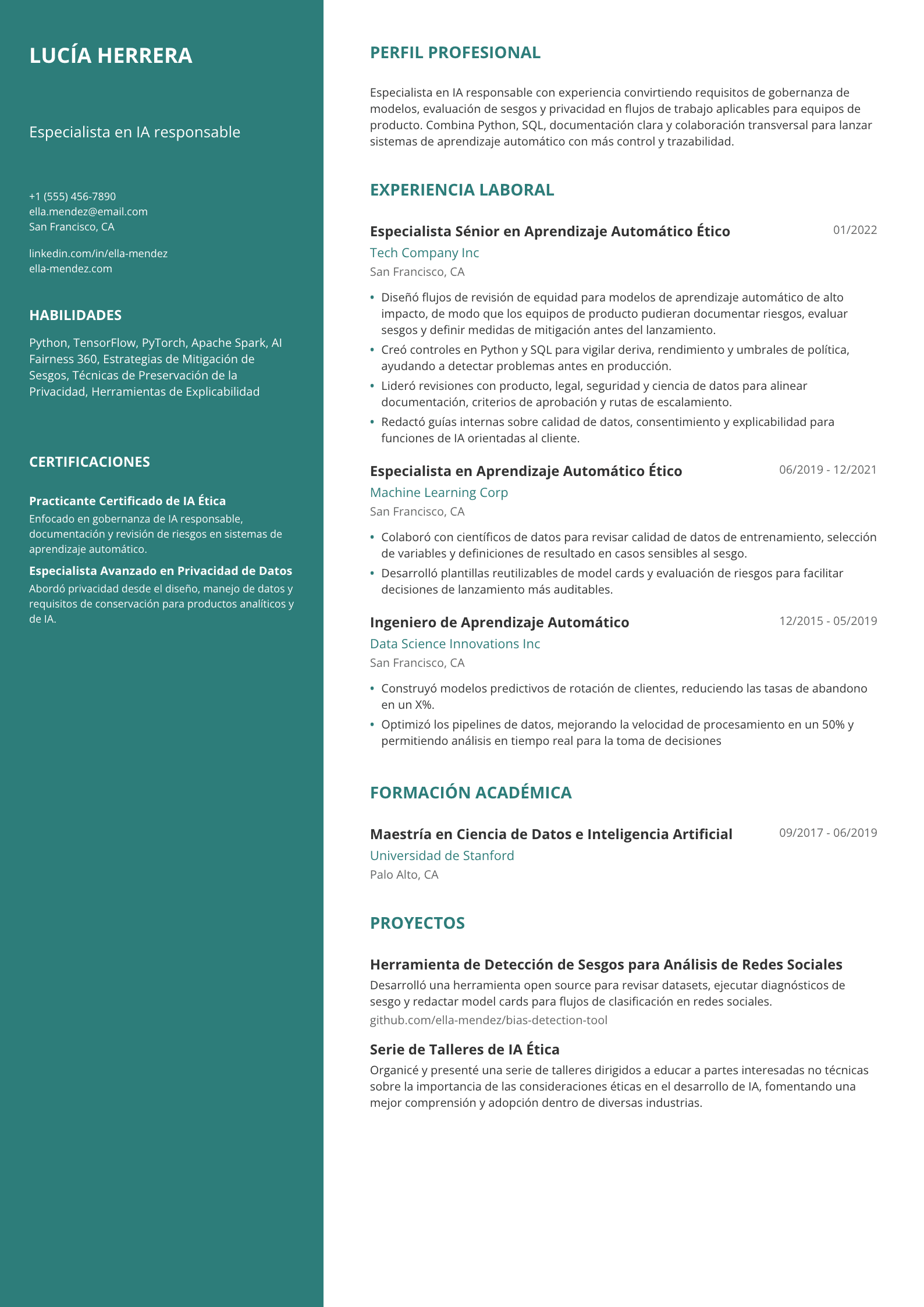 Especialista en IA responsable