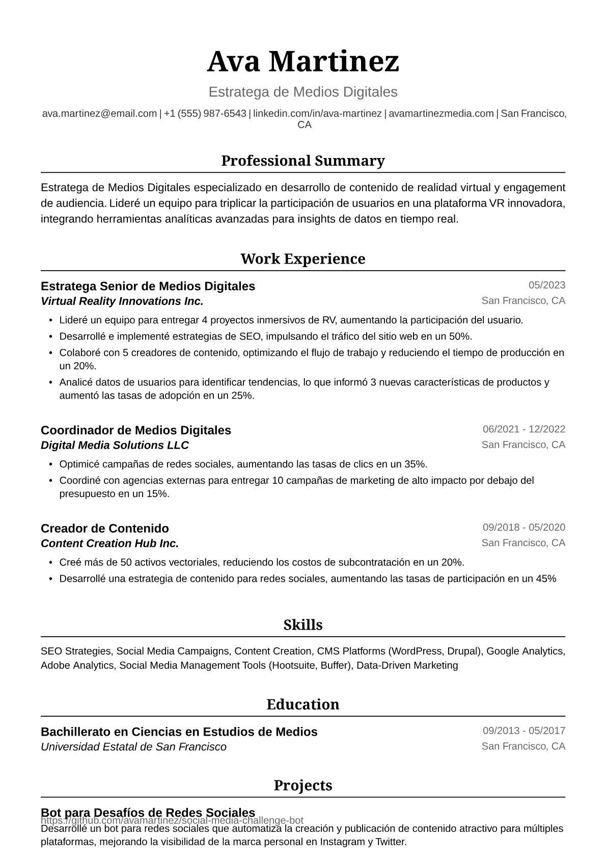 Estratega de Medios Digitales