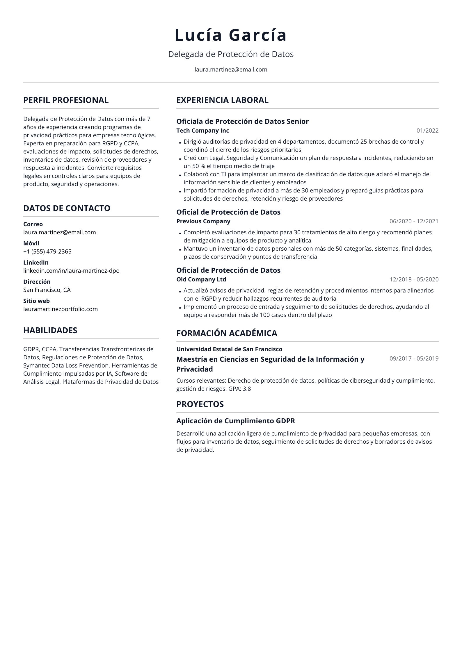 Delegada de Protección de Datos