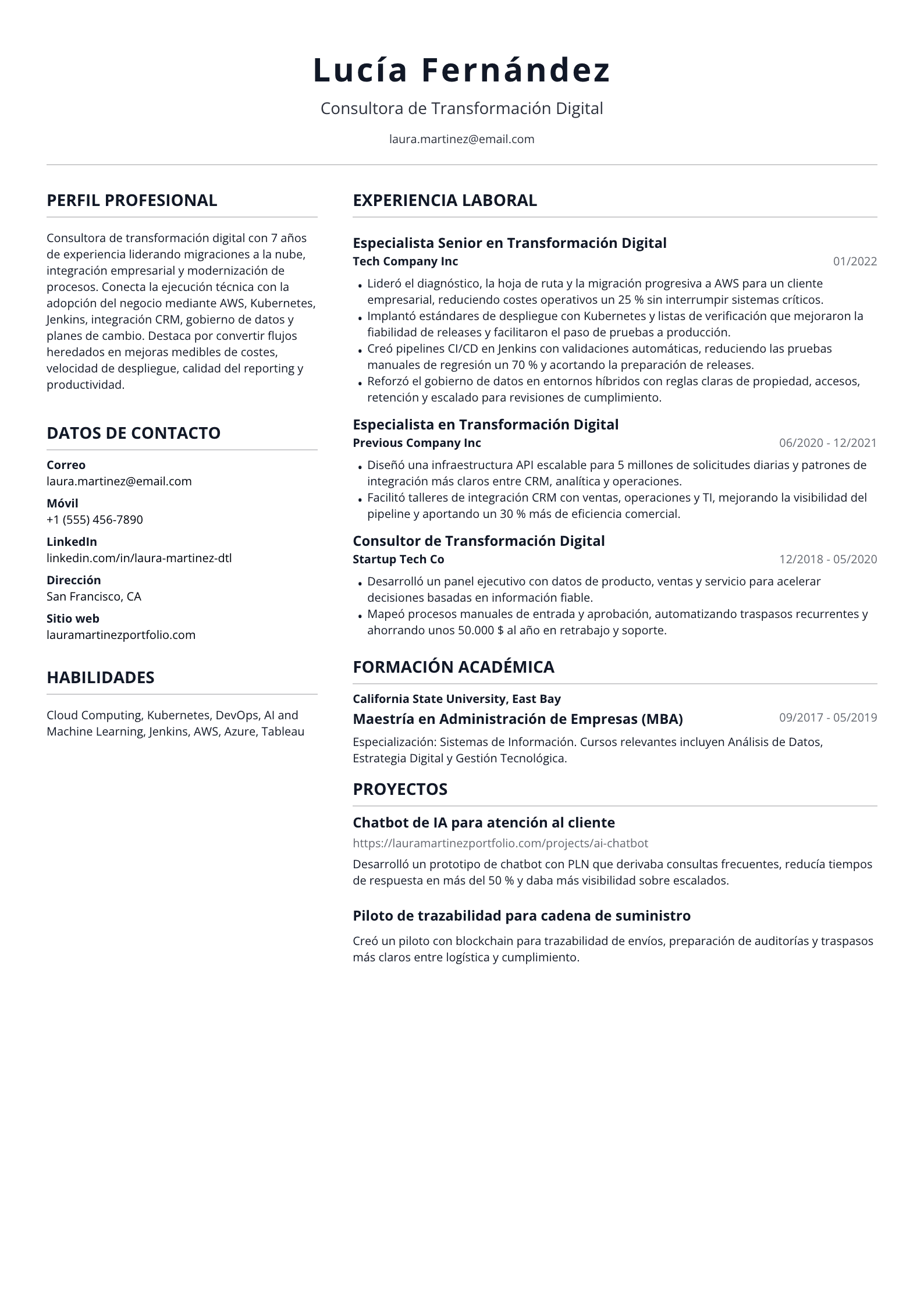 Consultora de Transformación Digital