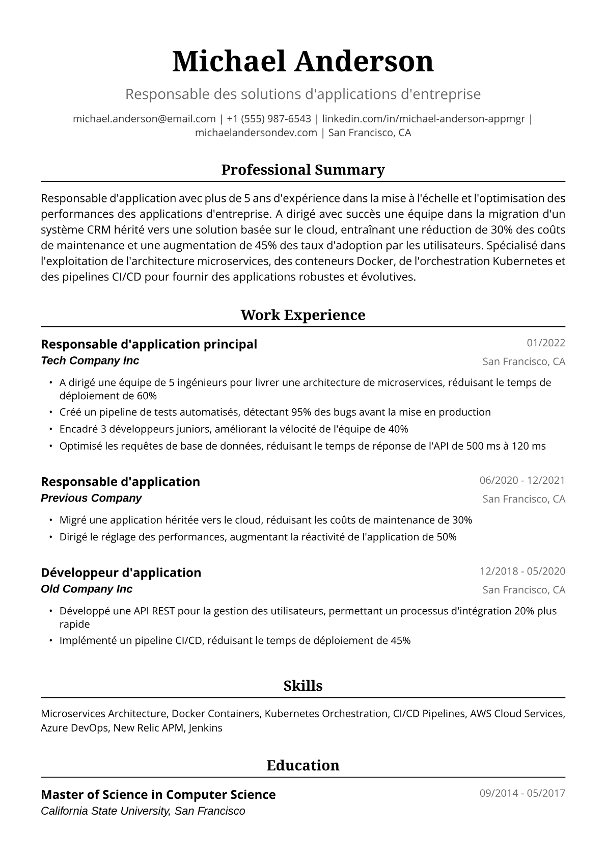 Responsable d'application