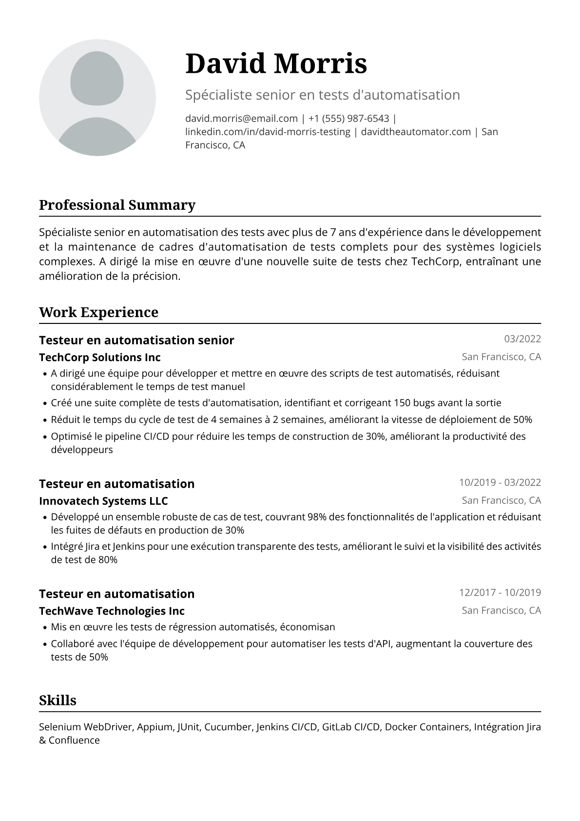 Testeur en automatisation