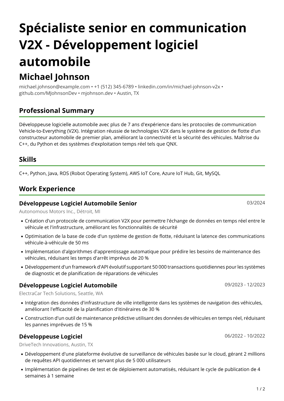 Développeuse logiciel automobile