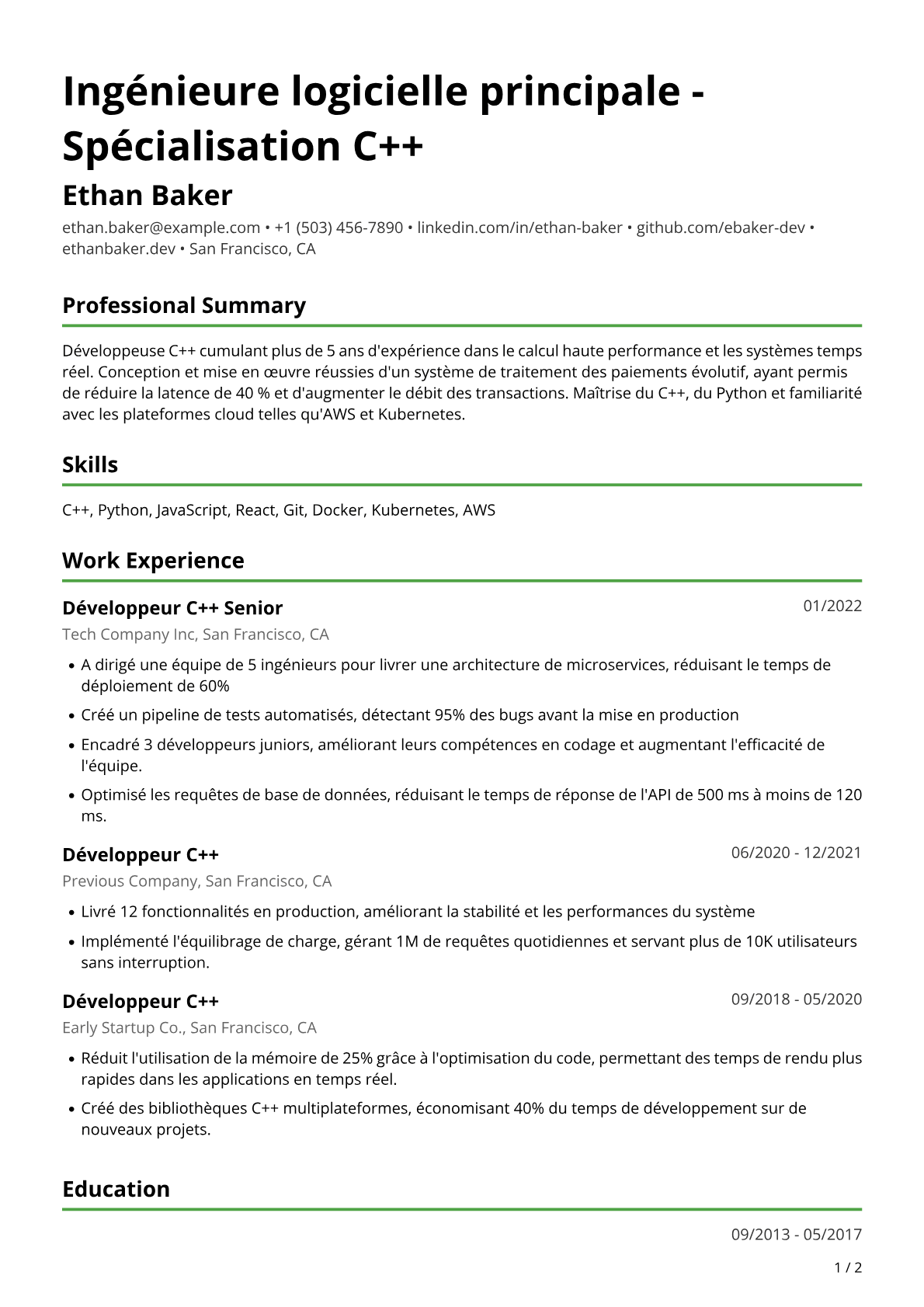 Développeuse C++