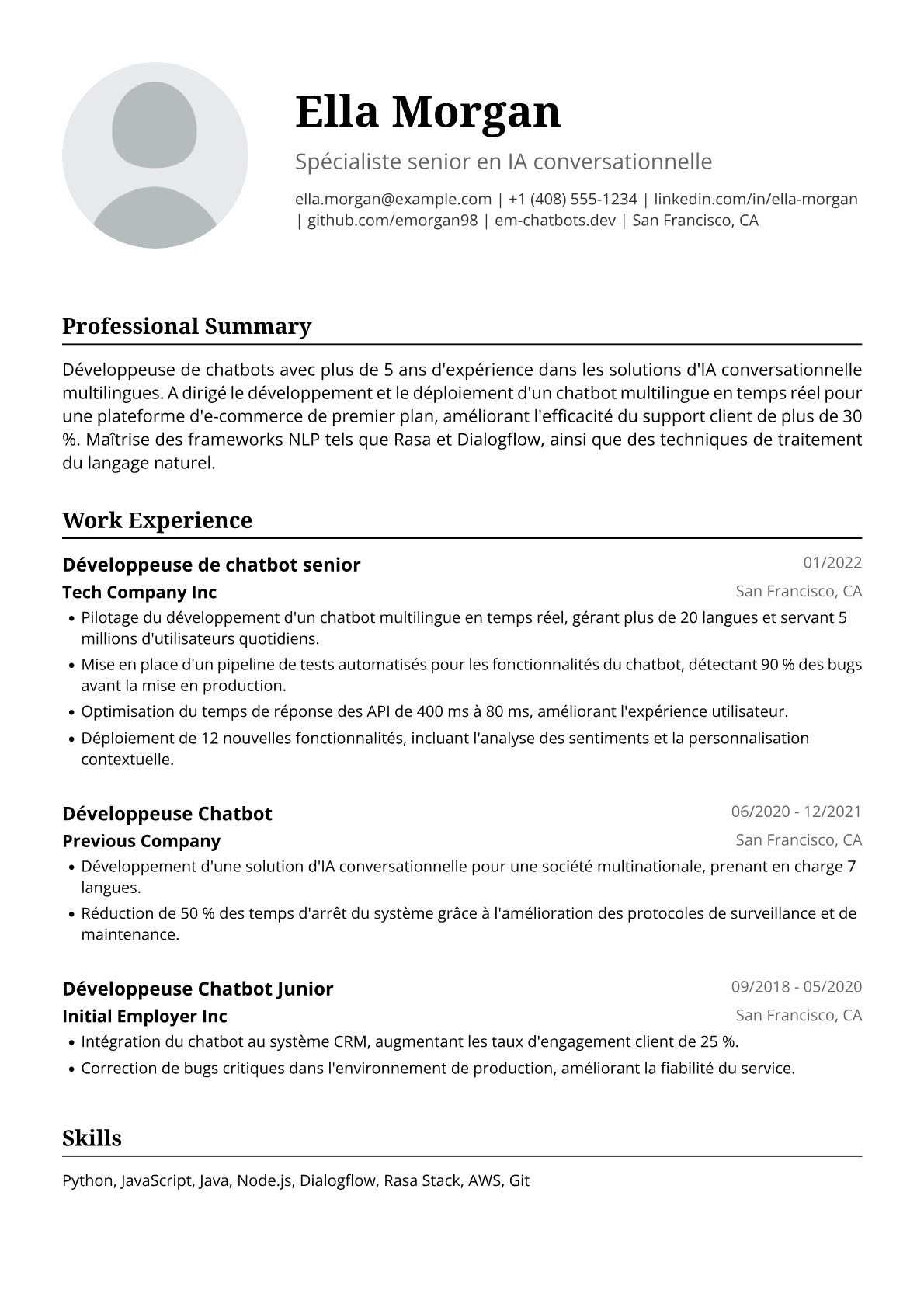 Développeuse de Chatbot