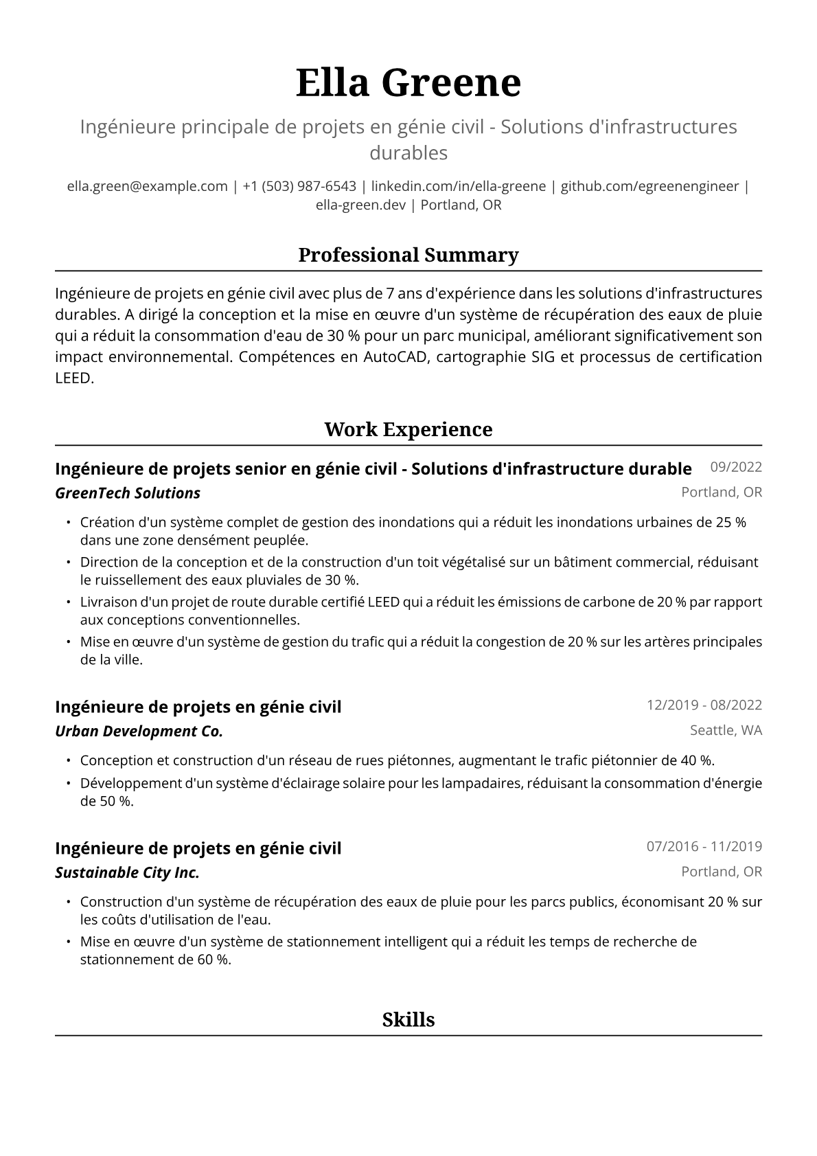 Ingénieure de projets en génie civil