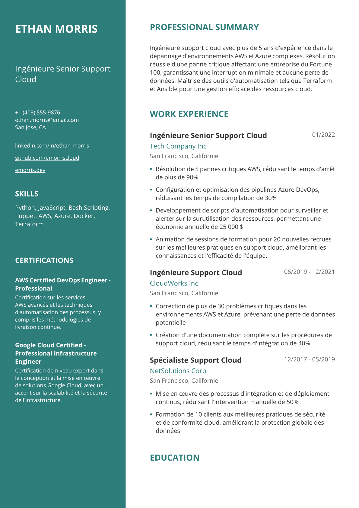 Ingénieure support cloud