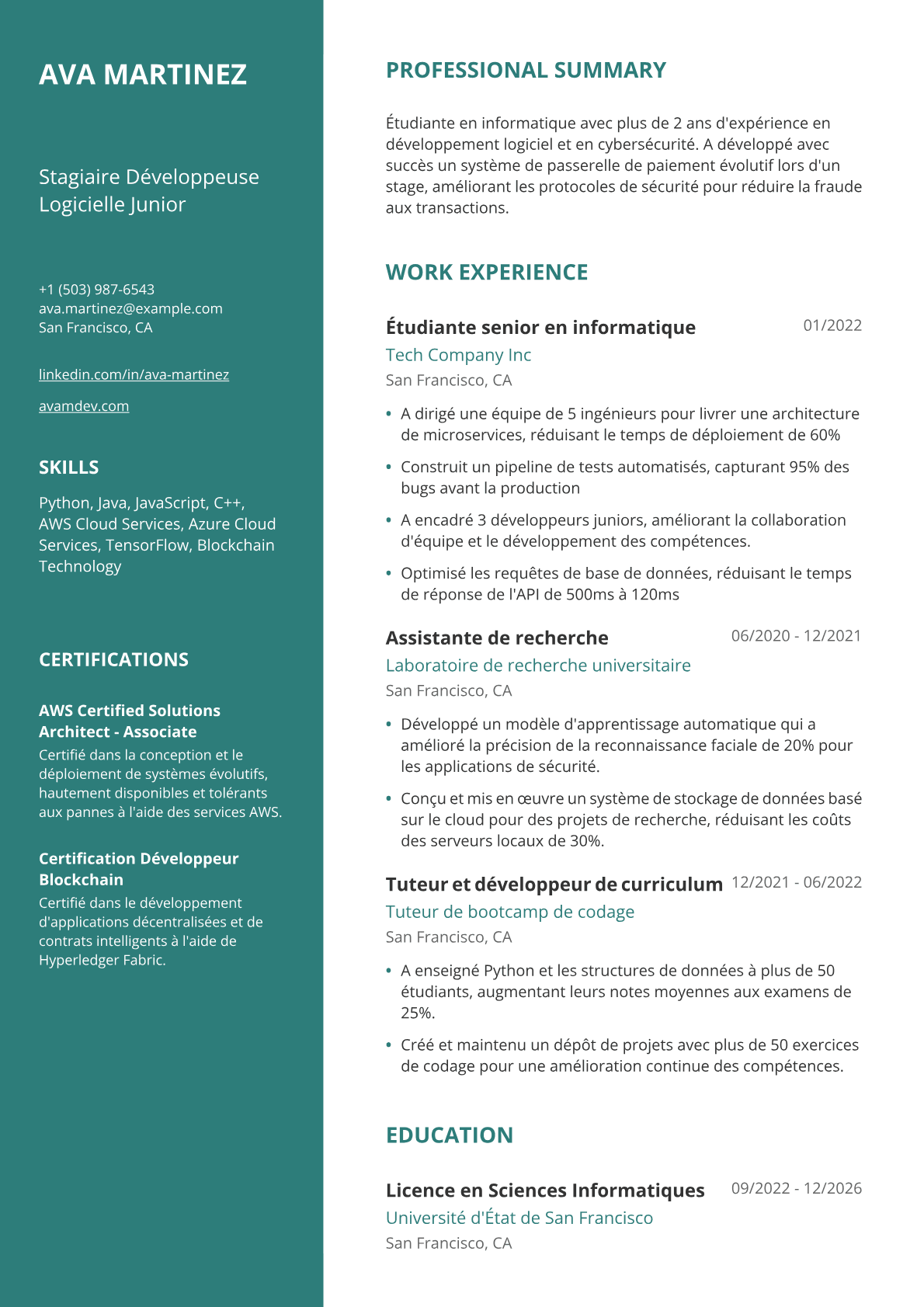 Étudiante en Informatique