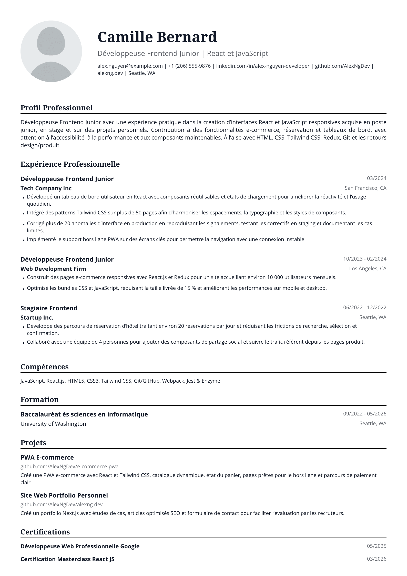 Développeuse Frontend Junior