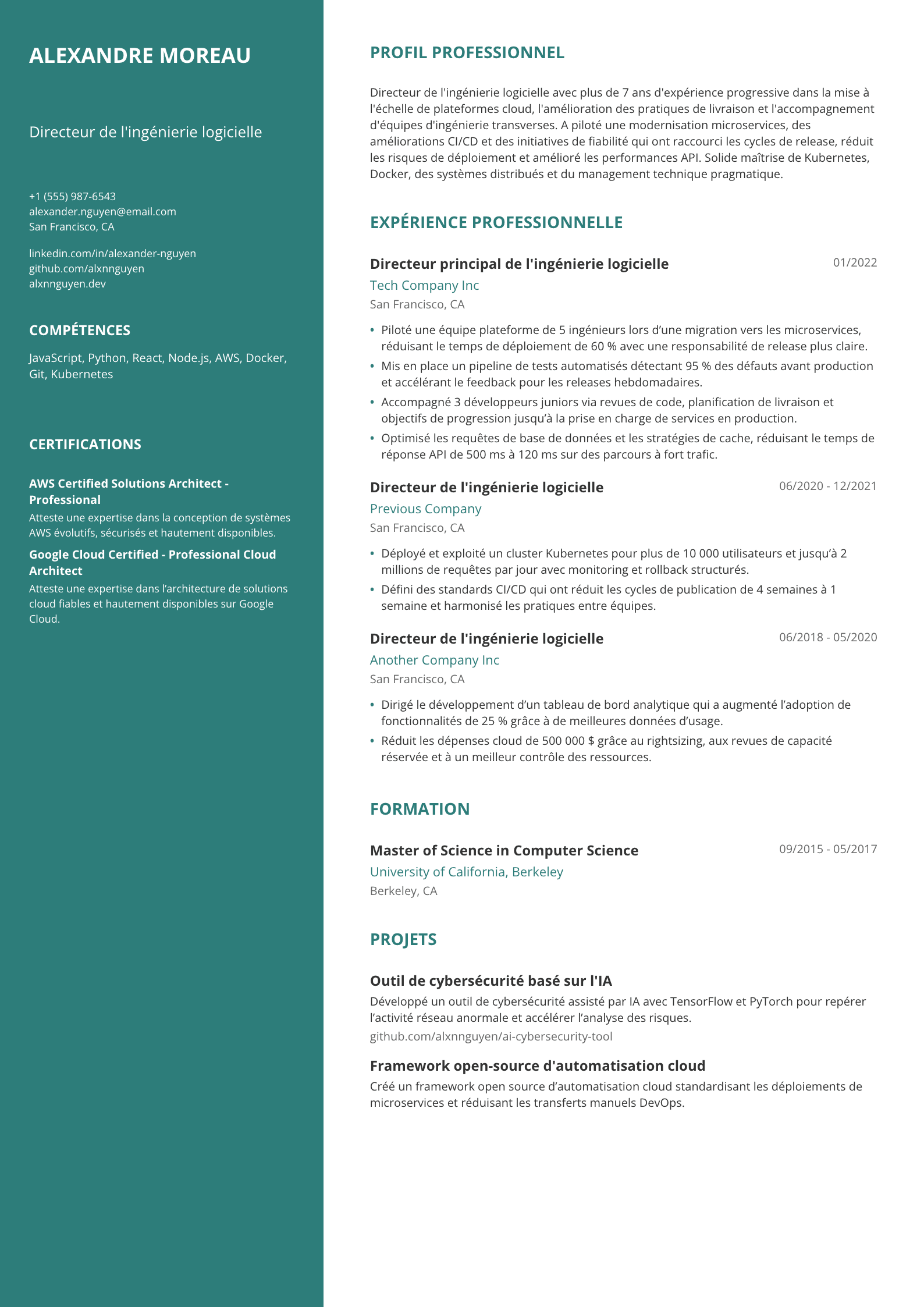 Directeur de l'ingénierie logicielle