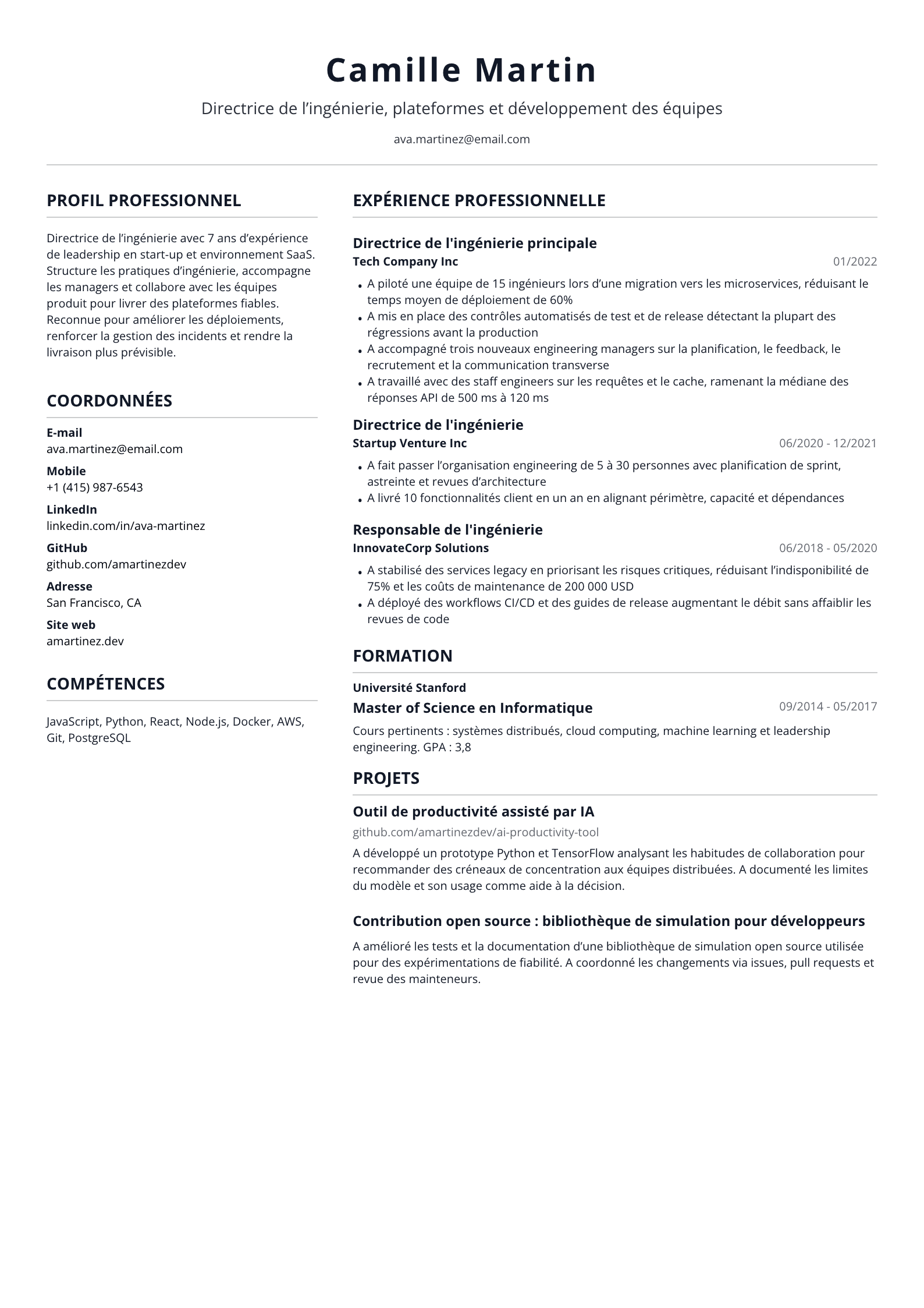 Directrice de l’ingénierie