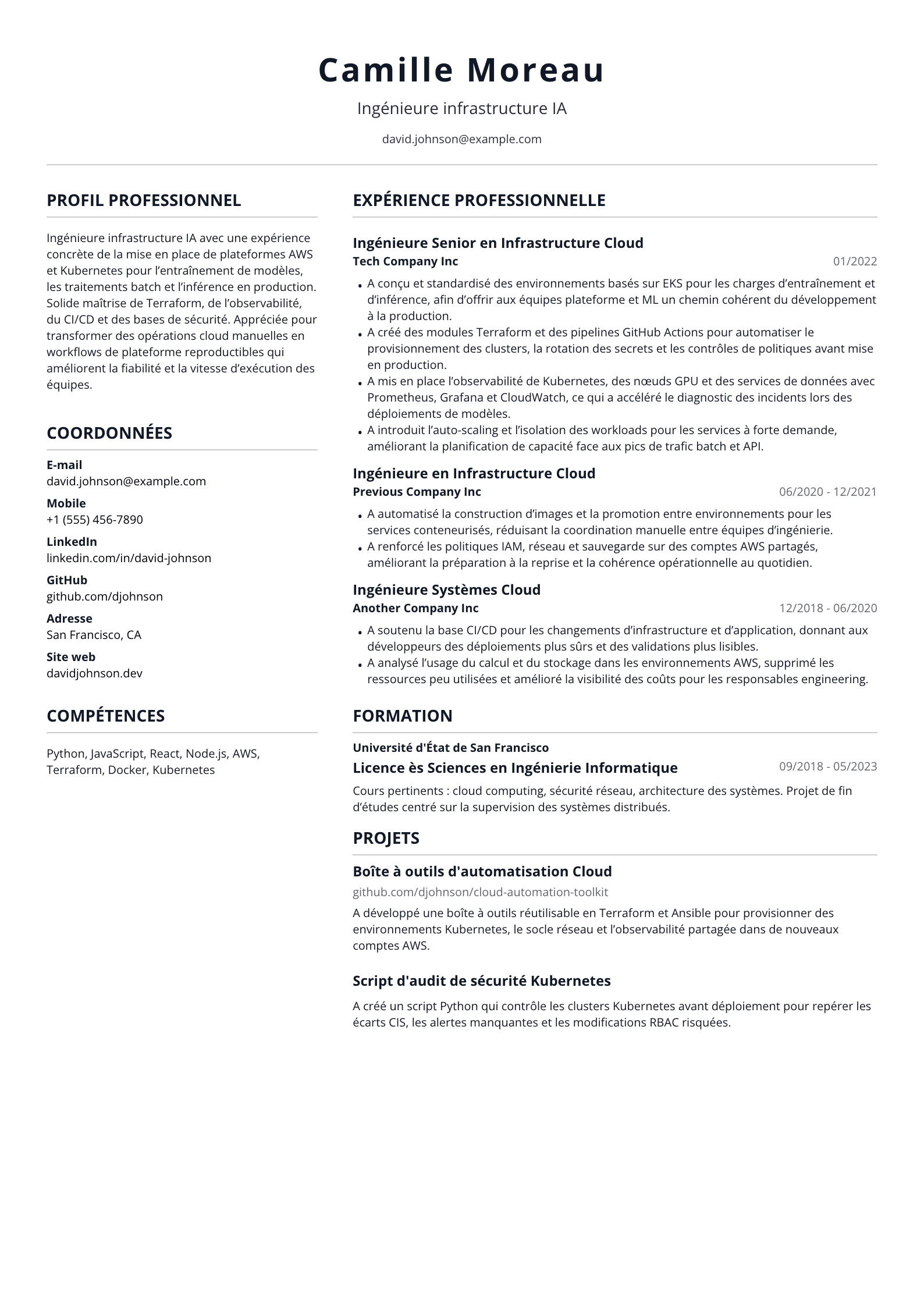 Ingénieure infrastructure IA