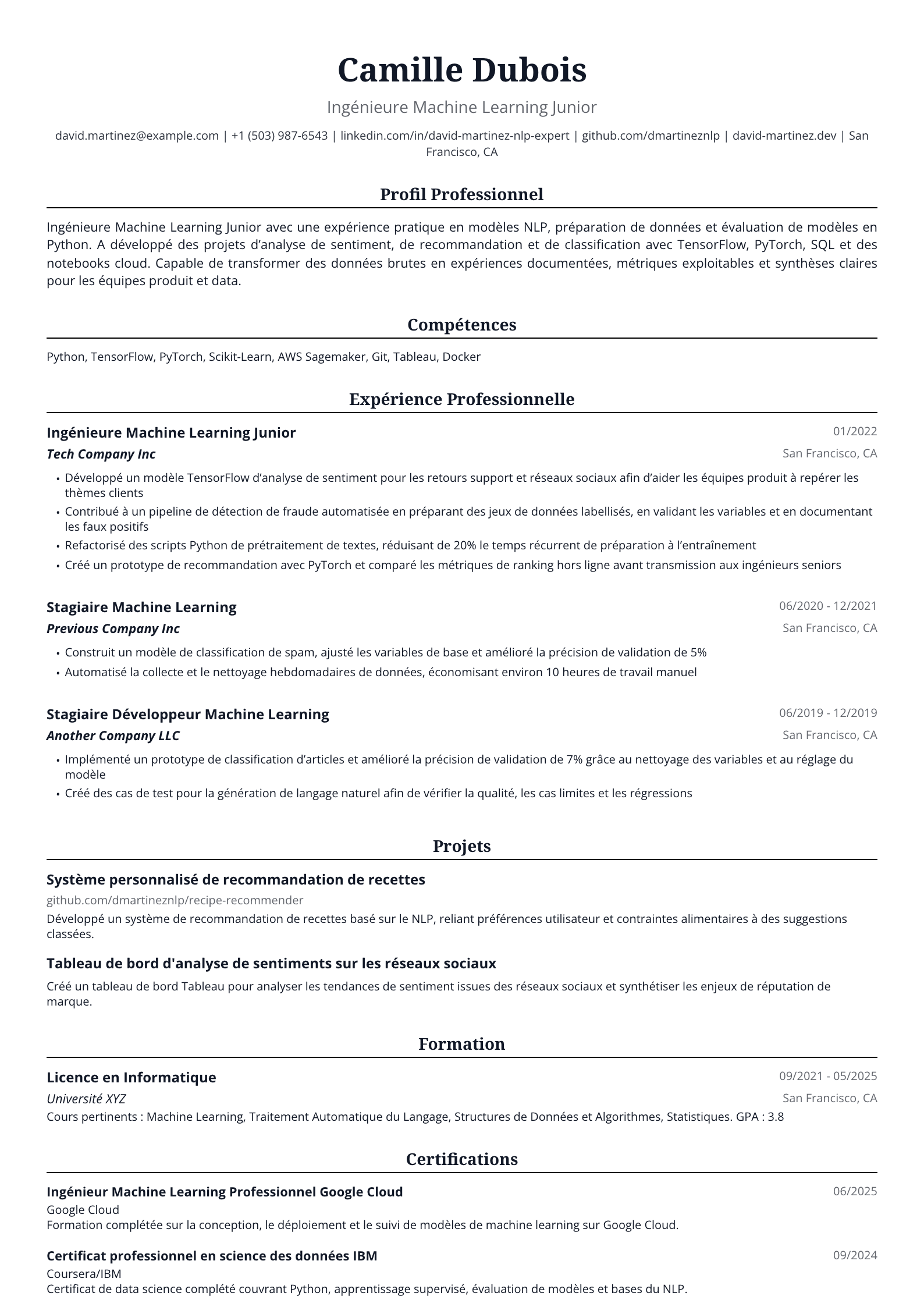 Ingénieure Machine Learning Junior