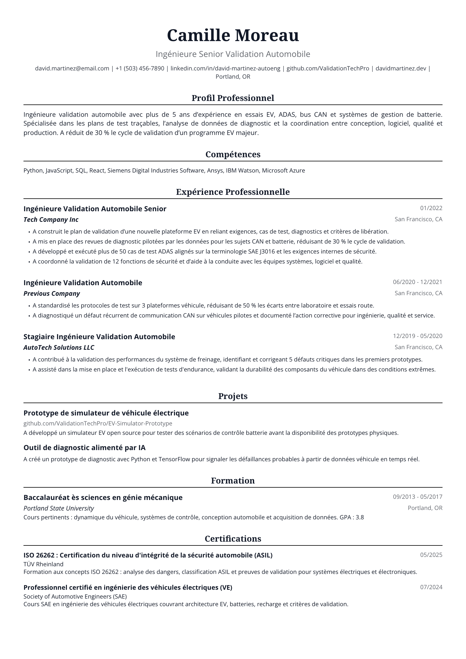 Ingénieure Validation Automobile