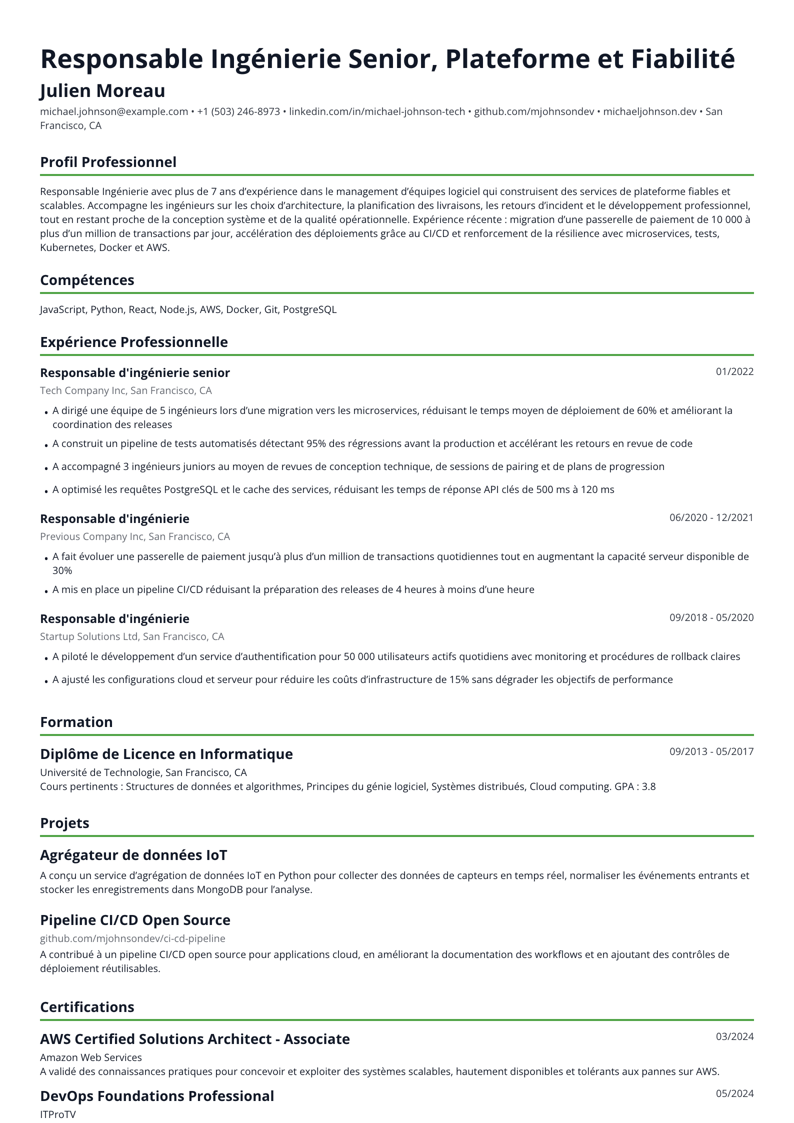 Responsable Ingénierie